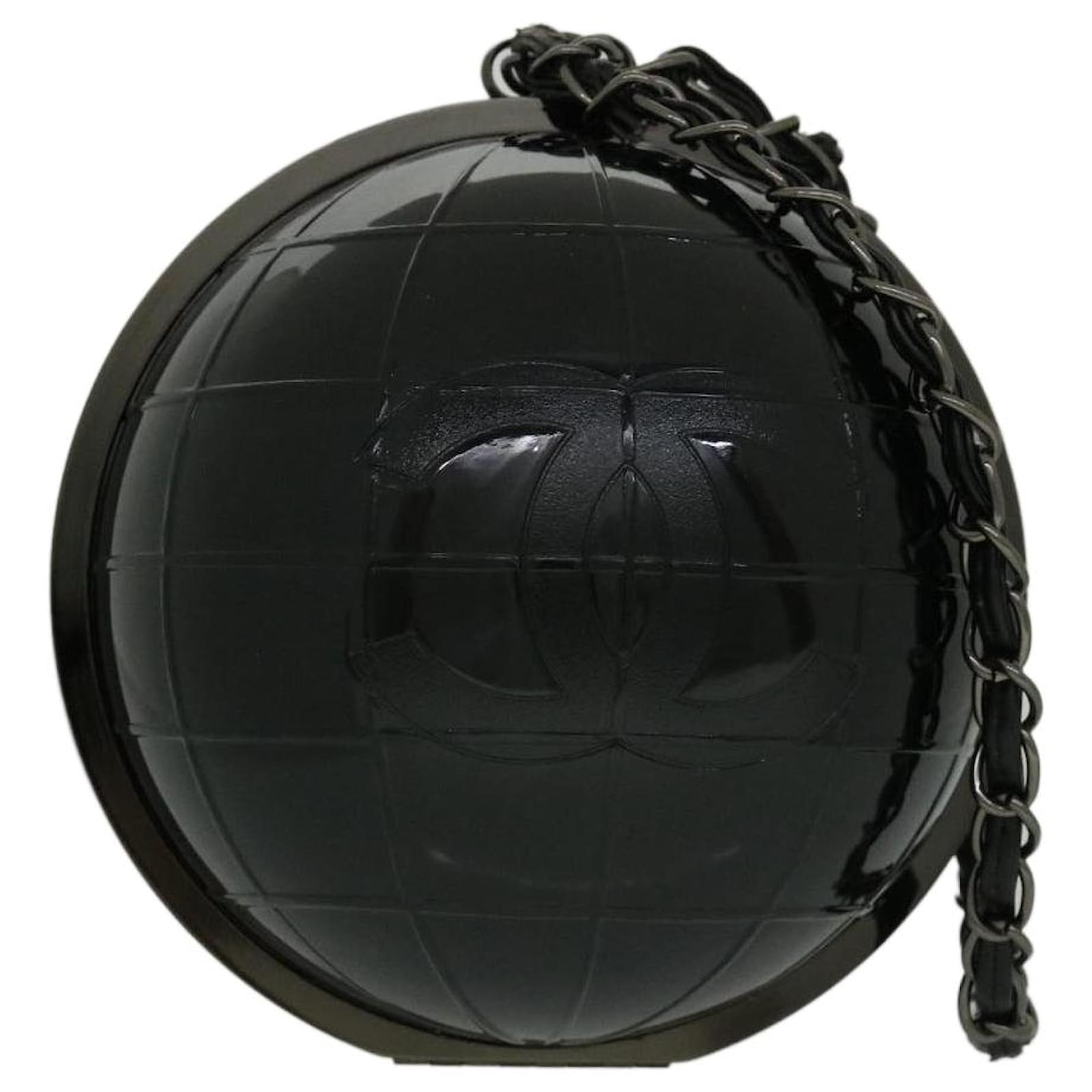 CHANEL Globe Chain Hand Bag acrylic Black CC Auth 32894a Plastic ref.848406  - Joli Closet