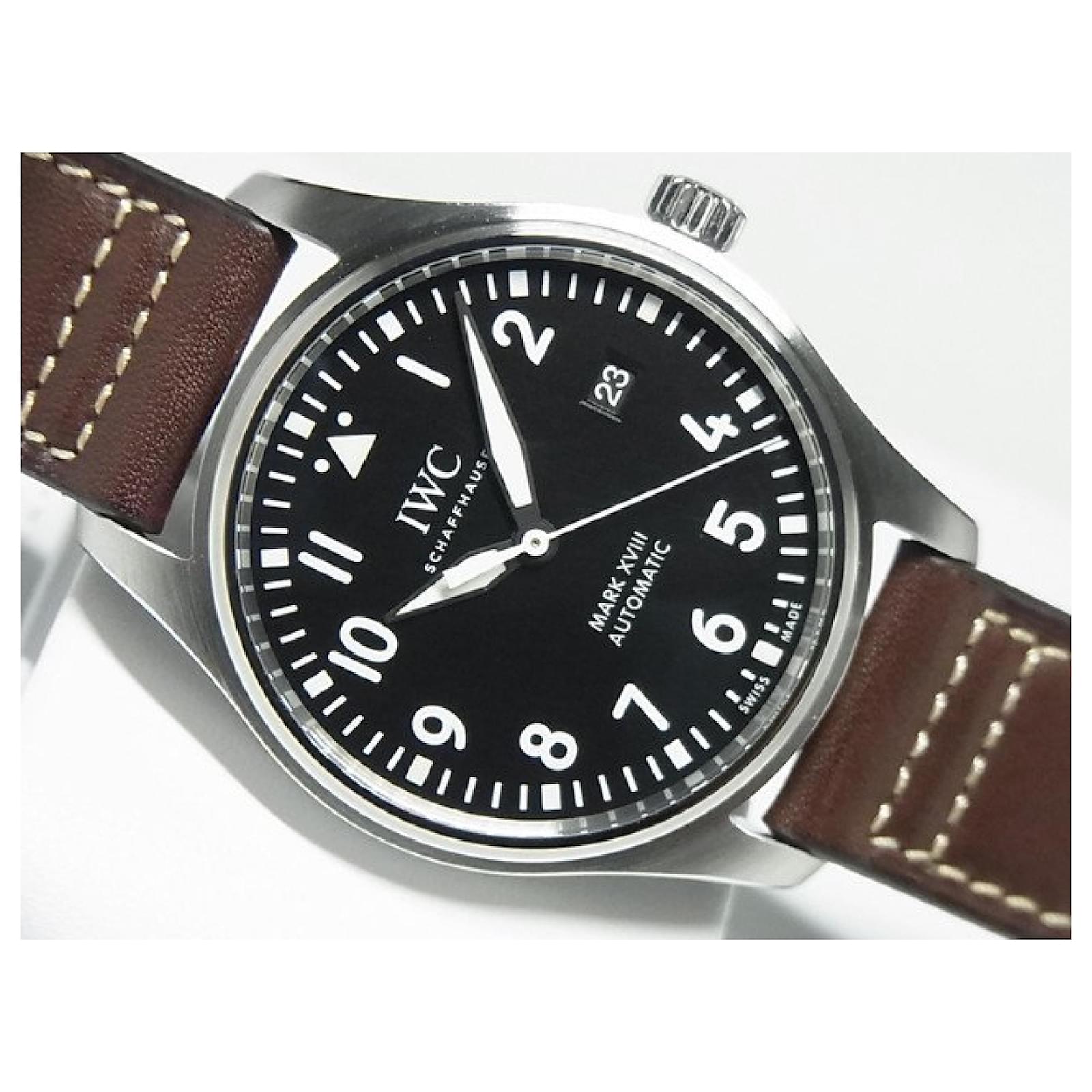 IWC Pilot's watch mark18 black Dial leather belt Specification IW327001 Mens