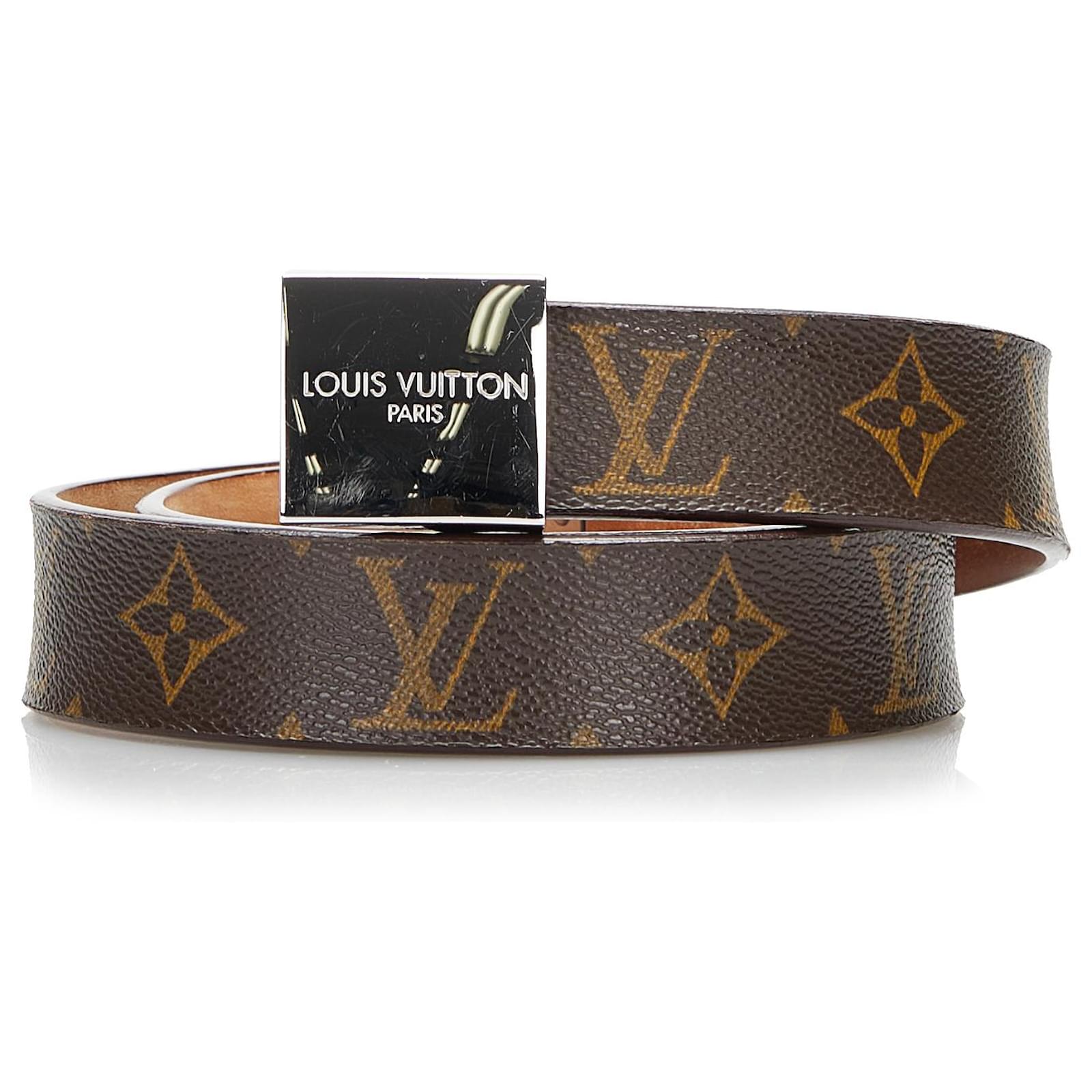 Louis Vuitton Brown Monogram Inventeur Belt Cloth Metal ref.850113