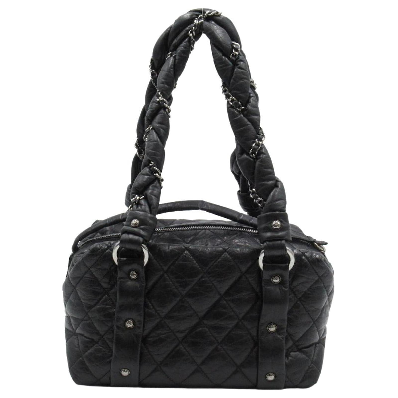 Chanel Riviera Bowling Bag Black Leather ref.836320 - Joli Closet