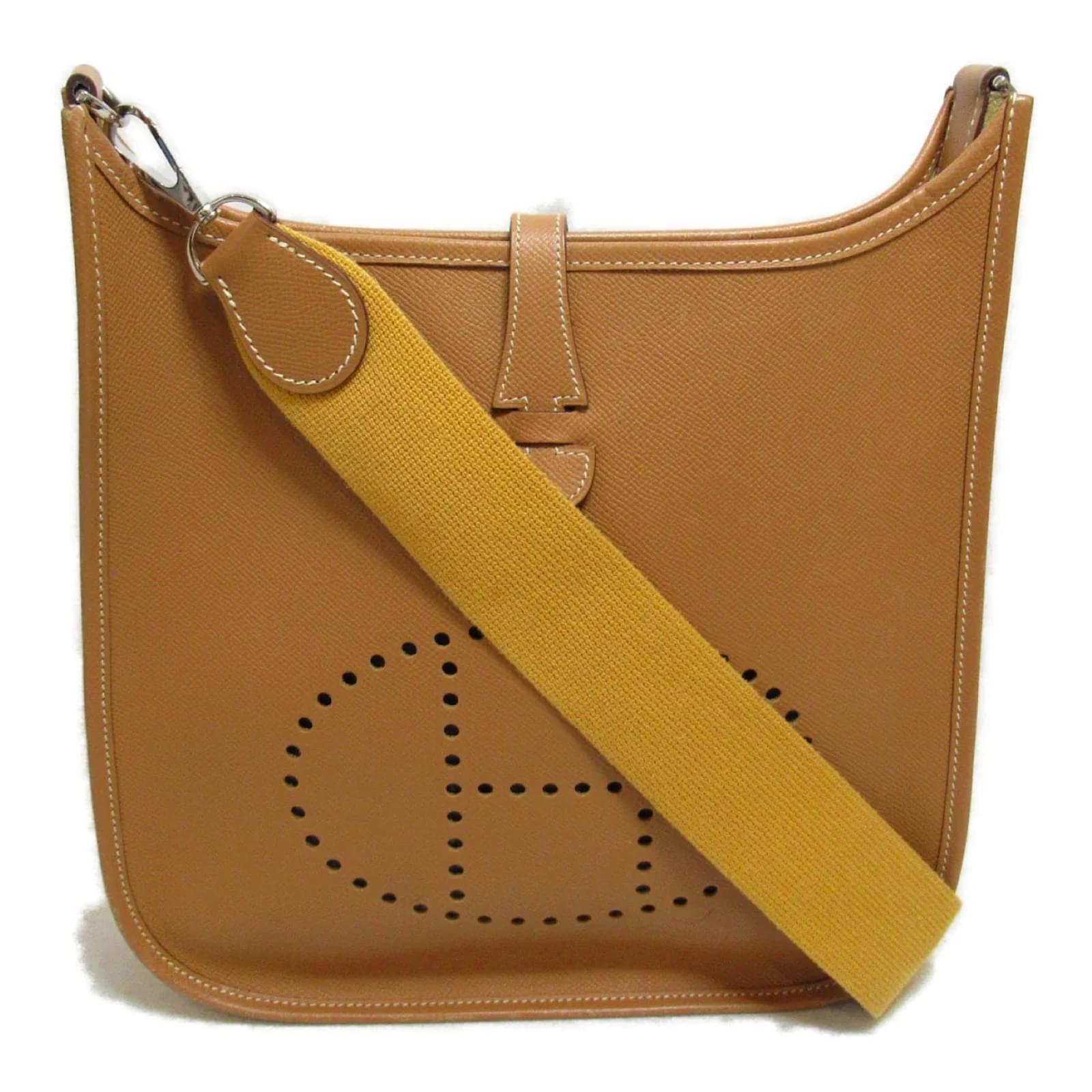 HERMES Evelyne PM III Clemence Leather Shoulder Crossbody Bag Gold-US