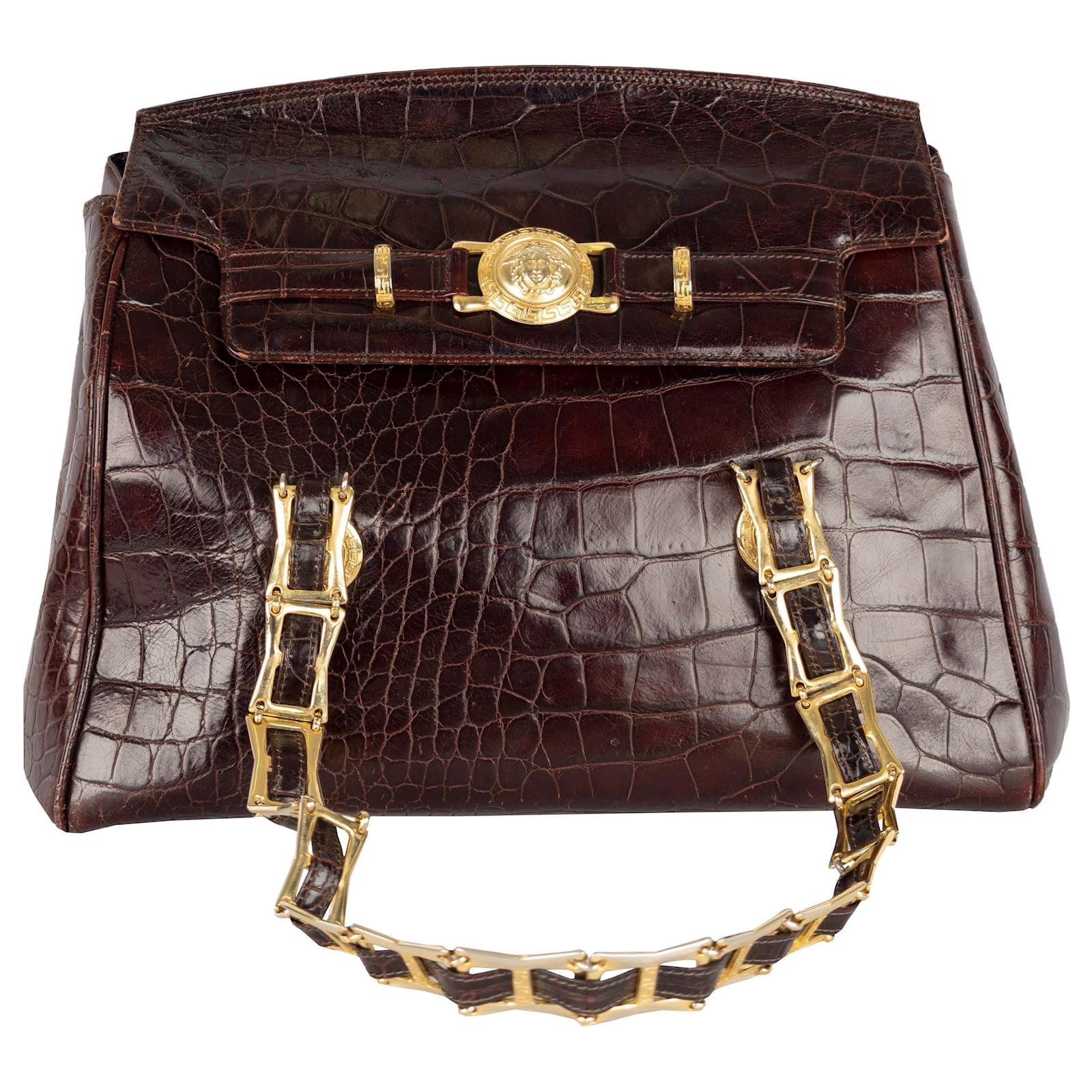 Rare Vintage Versace Handbag in Leather