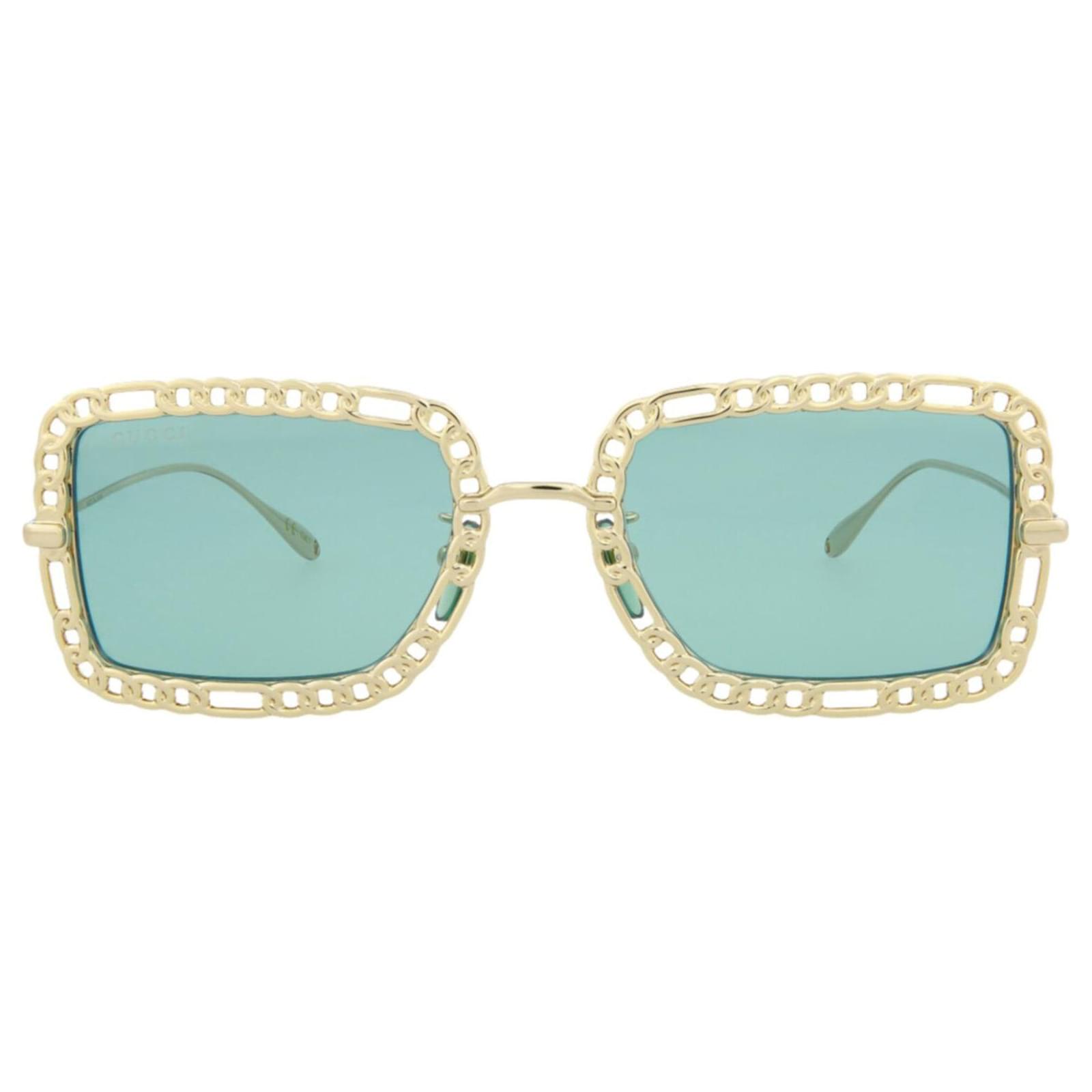 Square Frame Sunglasses in Gold - Gucci