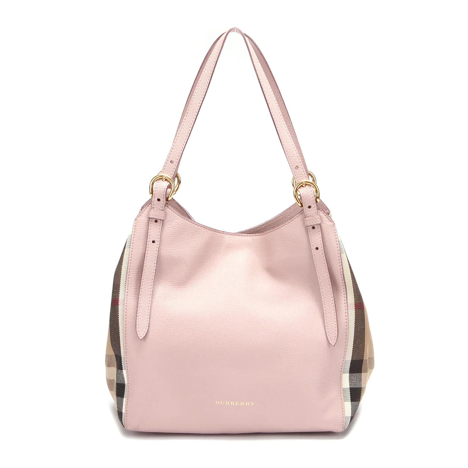 Burberry House Check Derby Leather Canterbury Tote Pink Pony-style calfskin  ref.851964 - Joli Closet