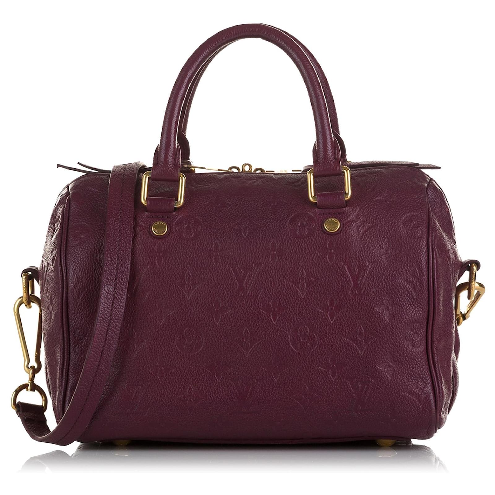 Red Louis Vuitton Monogram Empreinte Speedy Bandouliere 25 Boston