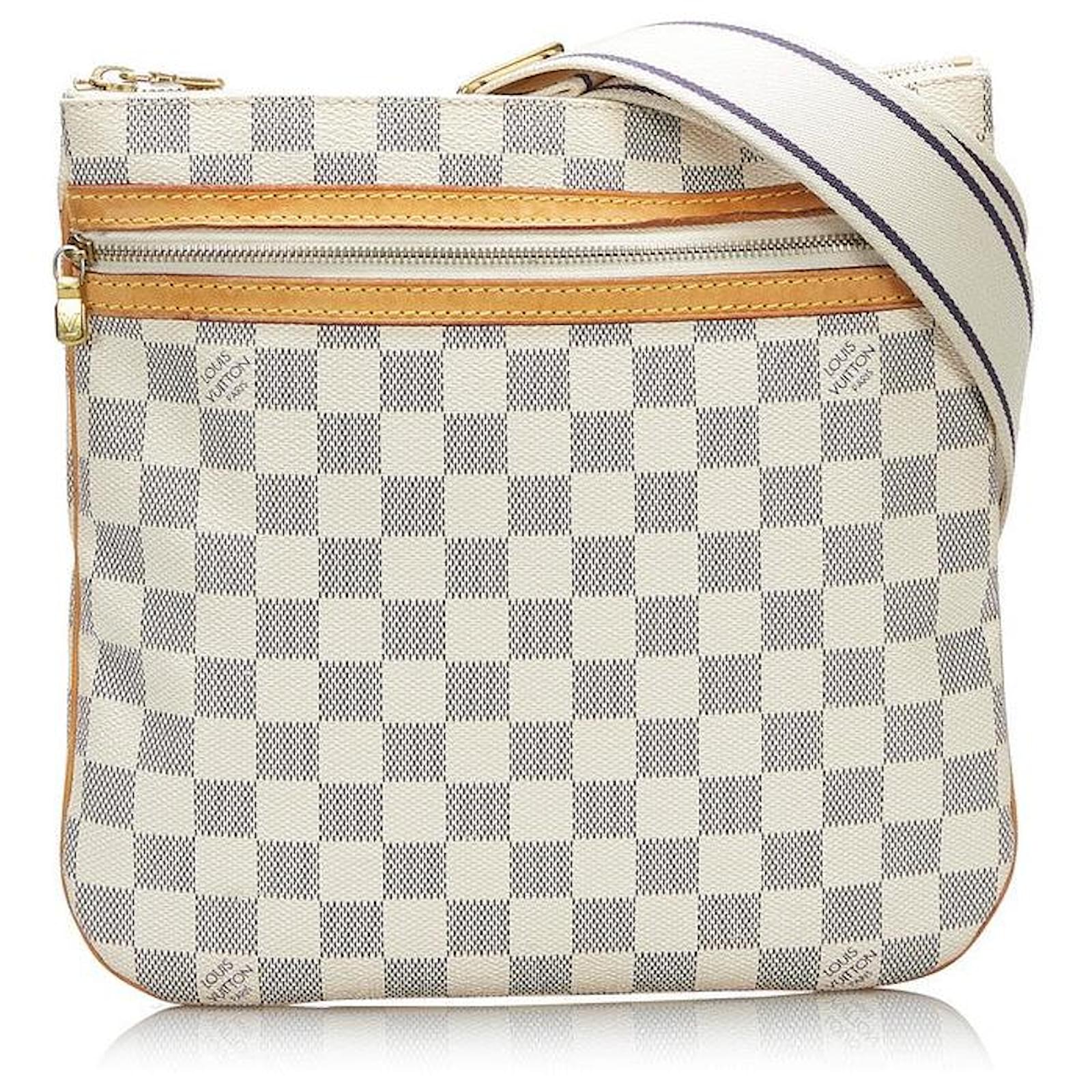 White Louis Vuitton Damier Azur Bosphore Pochette Crossbody Bag