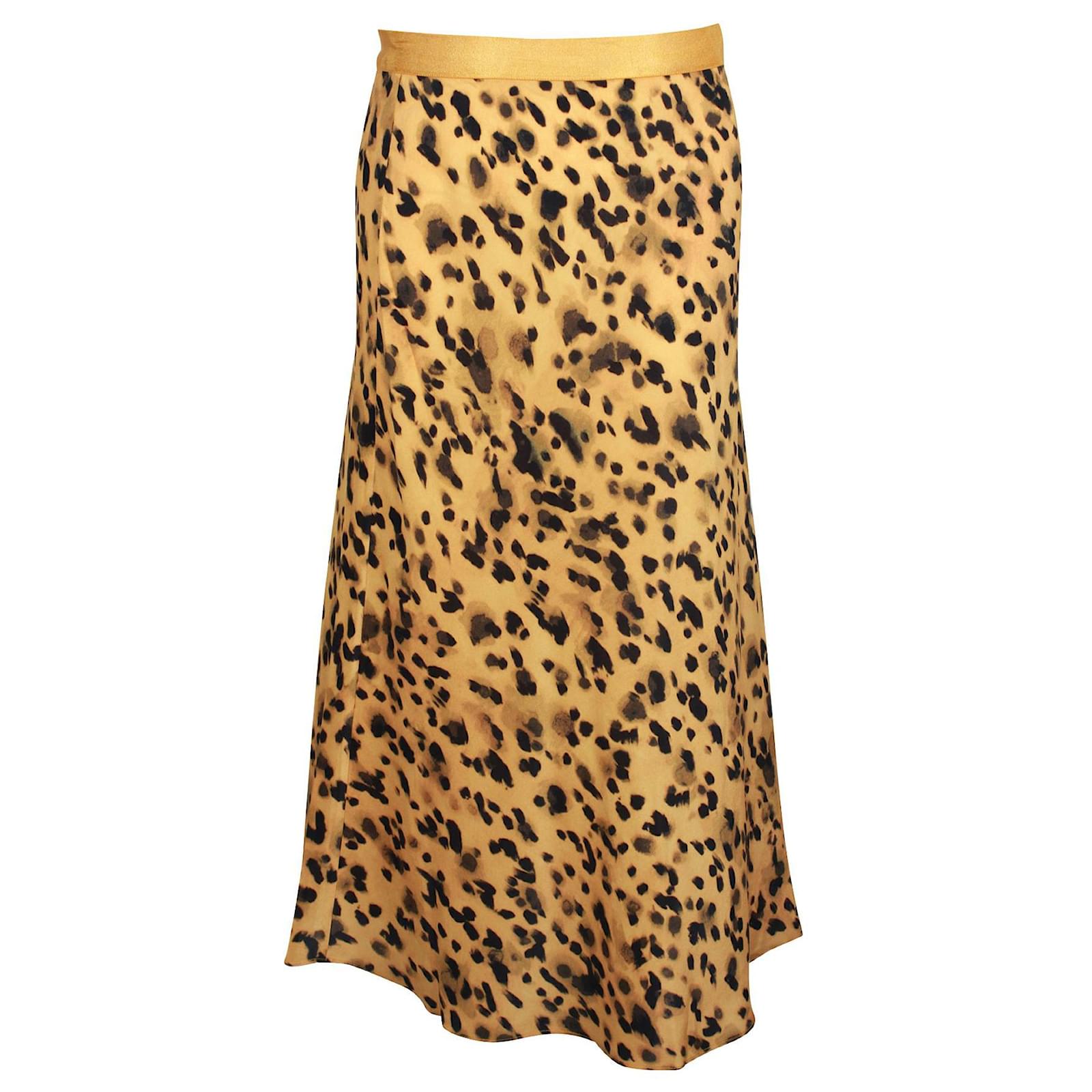 Autre Marque Anine Bing Animal Print Silk Midi Skirt ref.853132