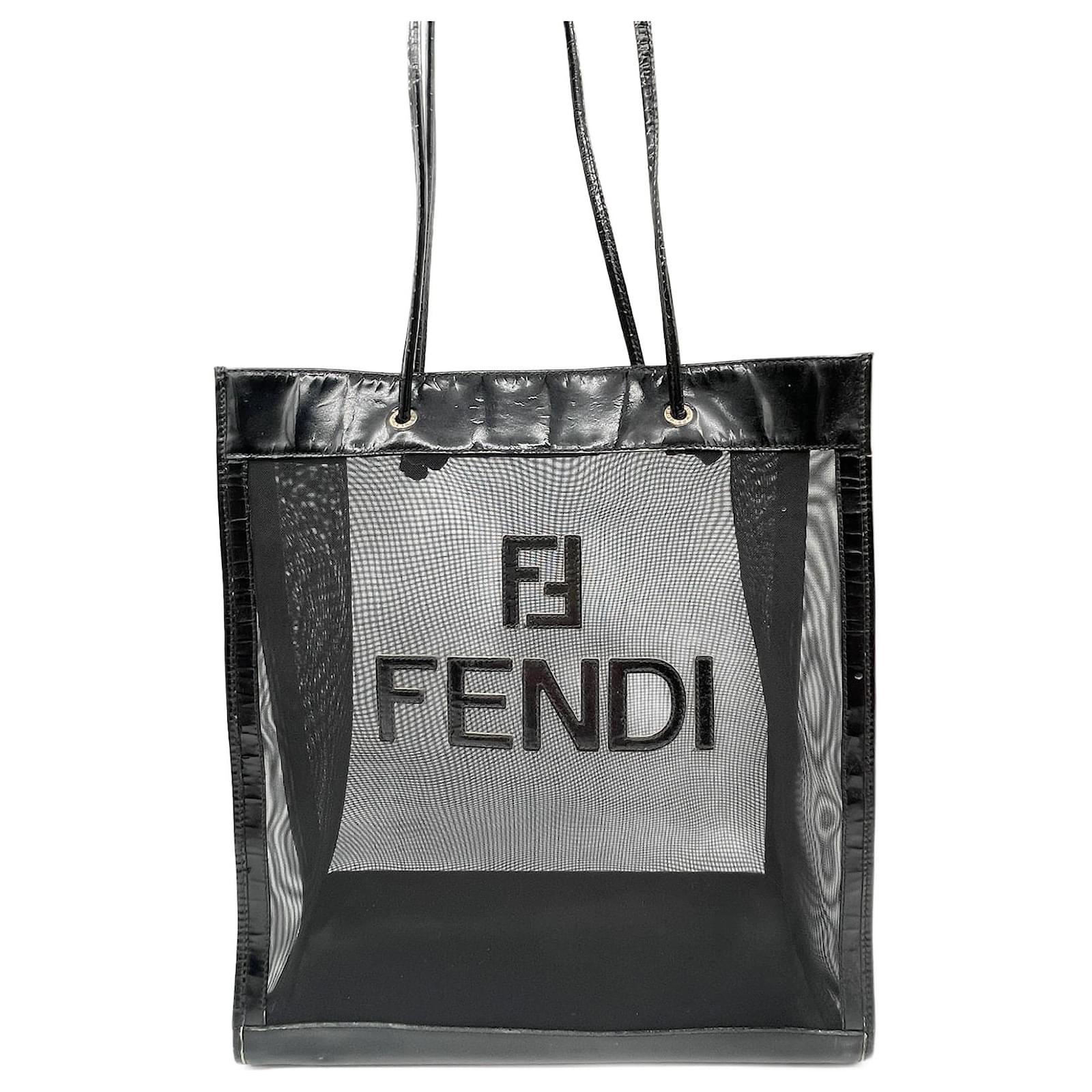 Fendi mesh ff deals logo shopper