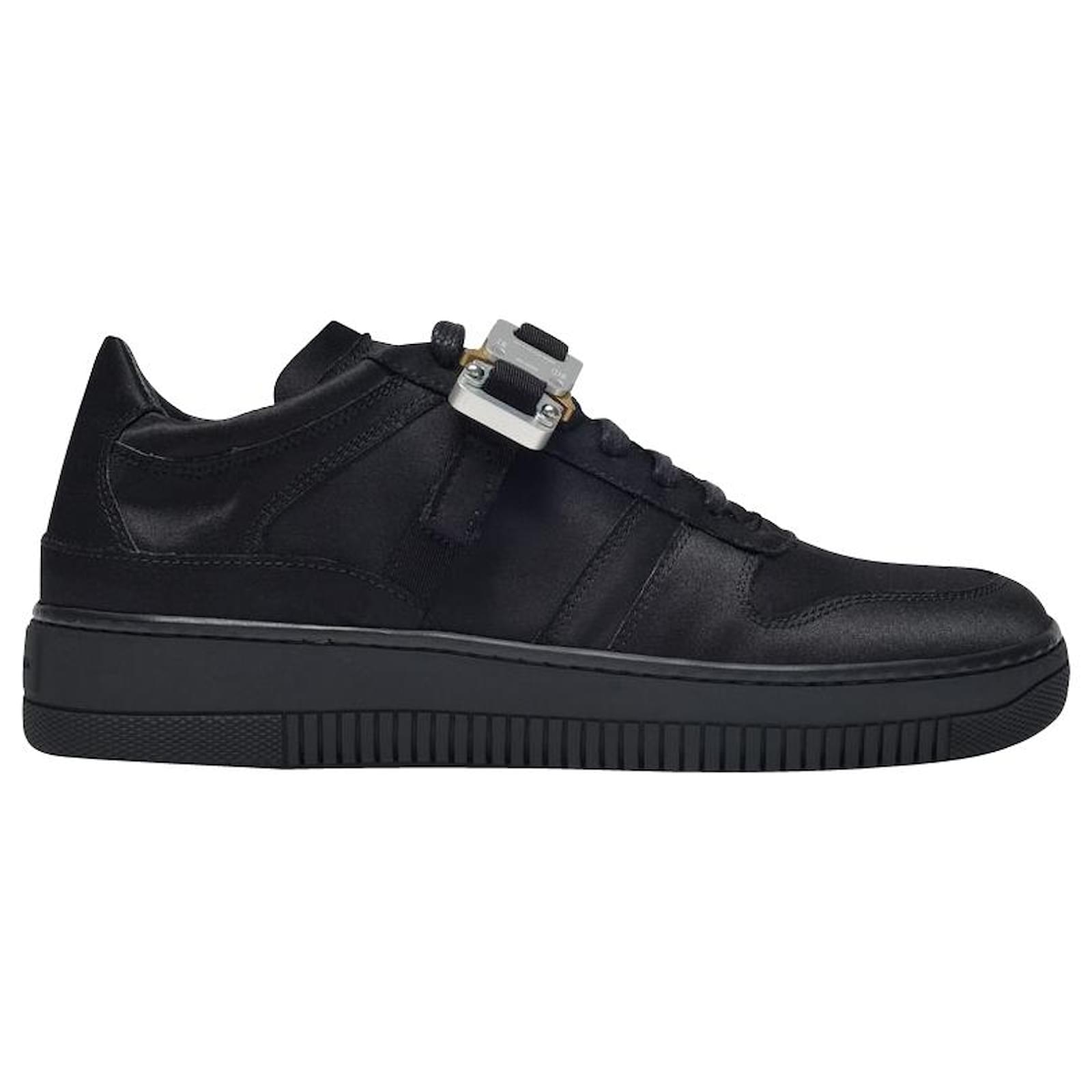 Autre Marque Buckle Low Trainers in Black Satin ref.854196 - Joli Closet