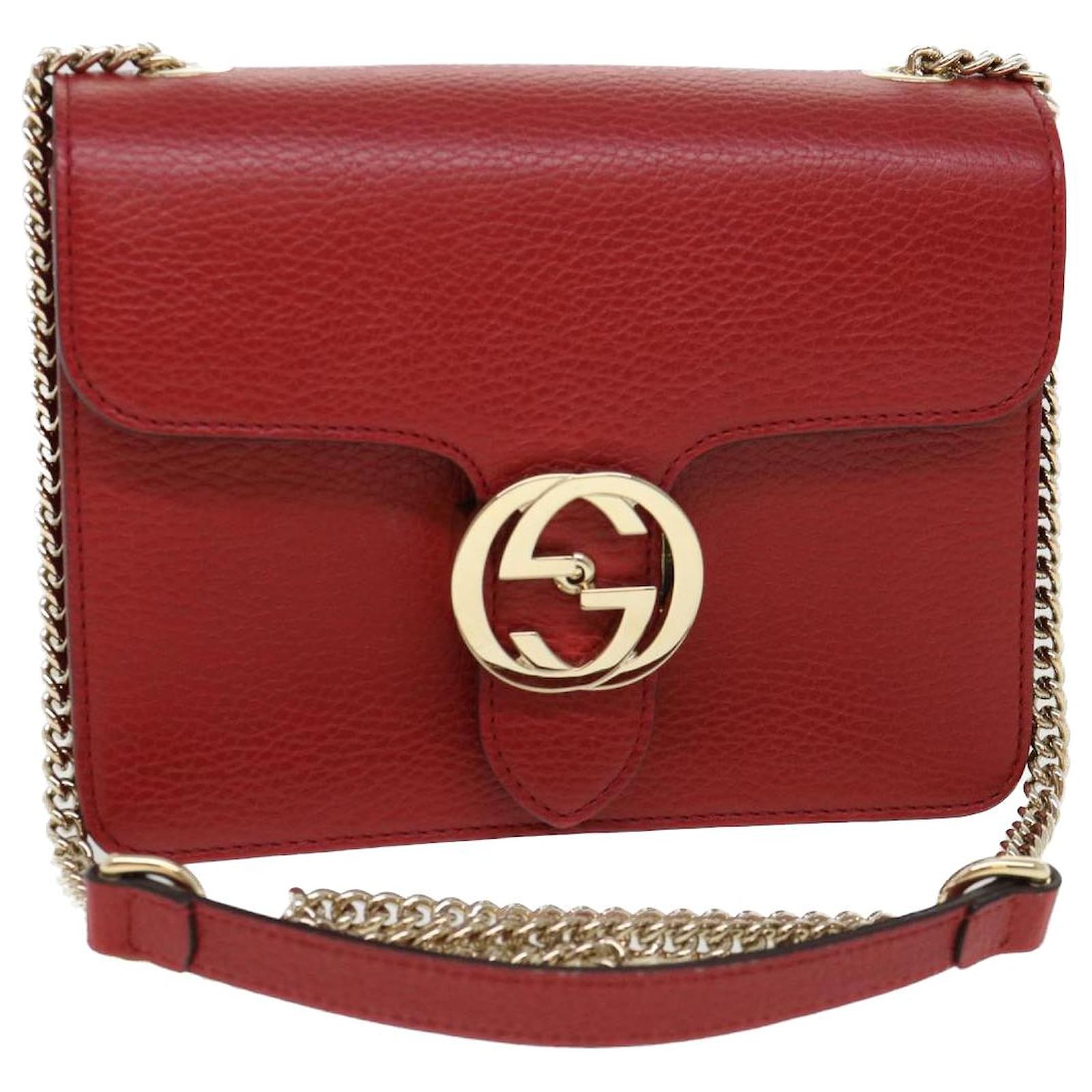 Gucci Interlocking G Handbag Small Red in 2023  Chain shoulder bag, Gucci  shoulder bag, Small handbags