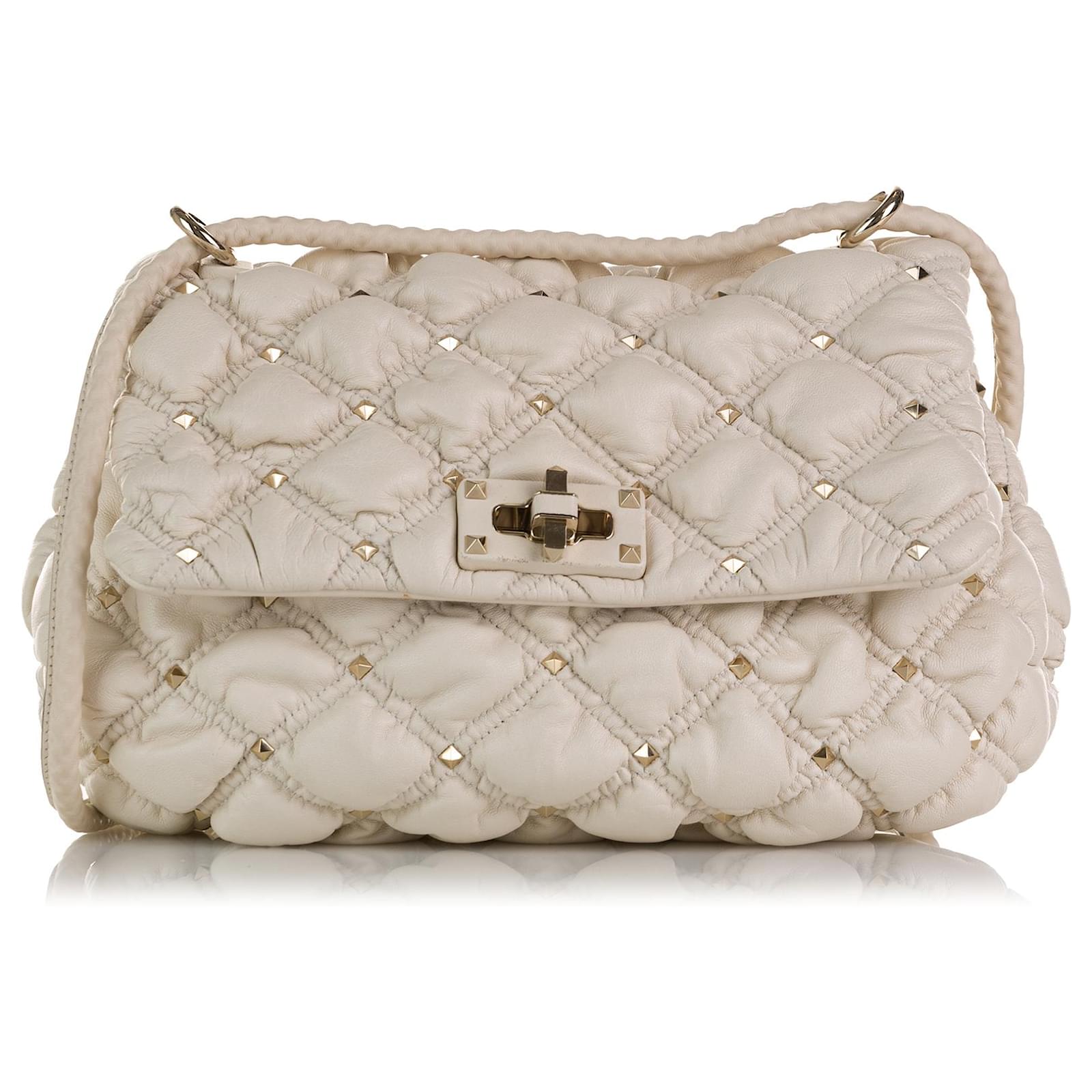 Valentino White SpikeMe Crossbody Bag Leather Pony-style calfskin  ref.854684 - Joli Closet