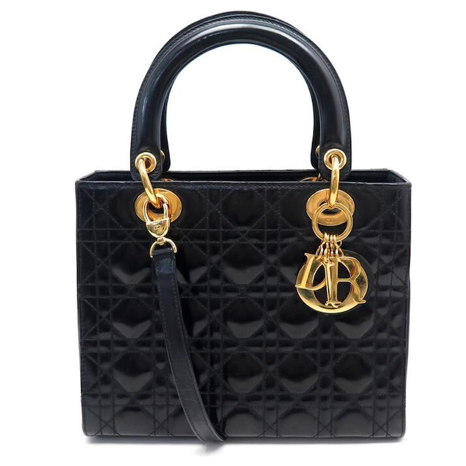 Sac à Main Vintage Femme – Cuir Verni Noir, Pochette élégante