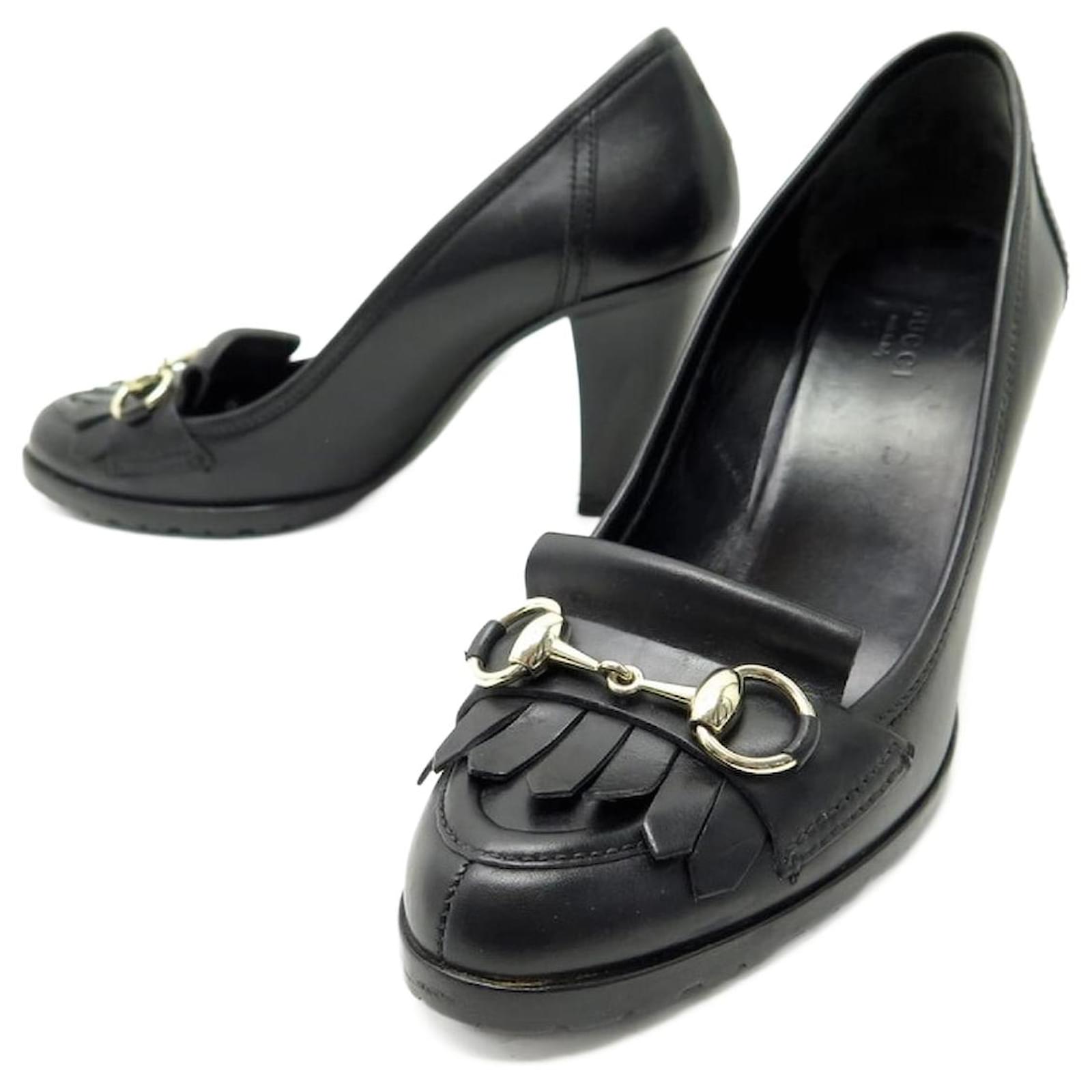 Gucci Women's Mid Heel Pump with Horsebit - Black - Size 8.5