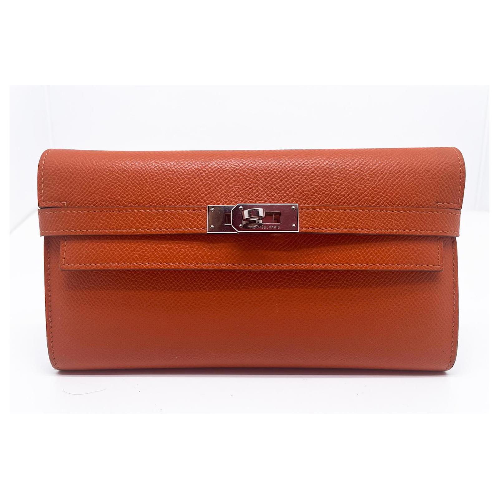 Hermès WALLET Kelly Orange Epsom Leather ref.855156 Joli Closet