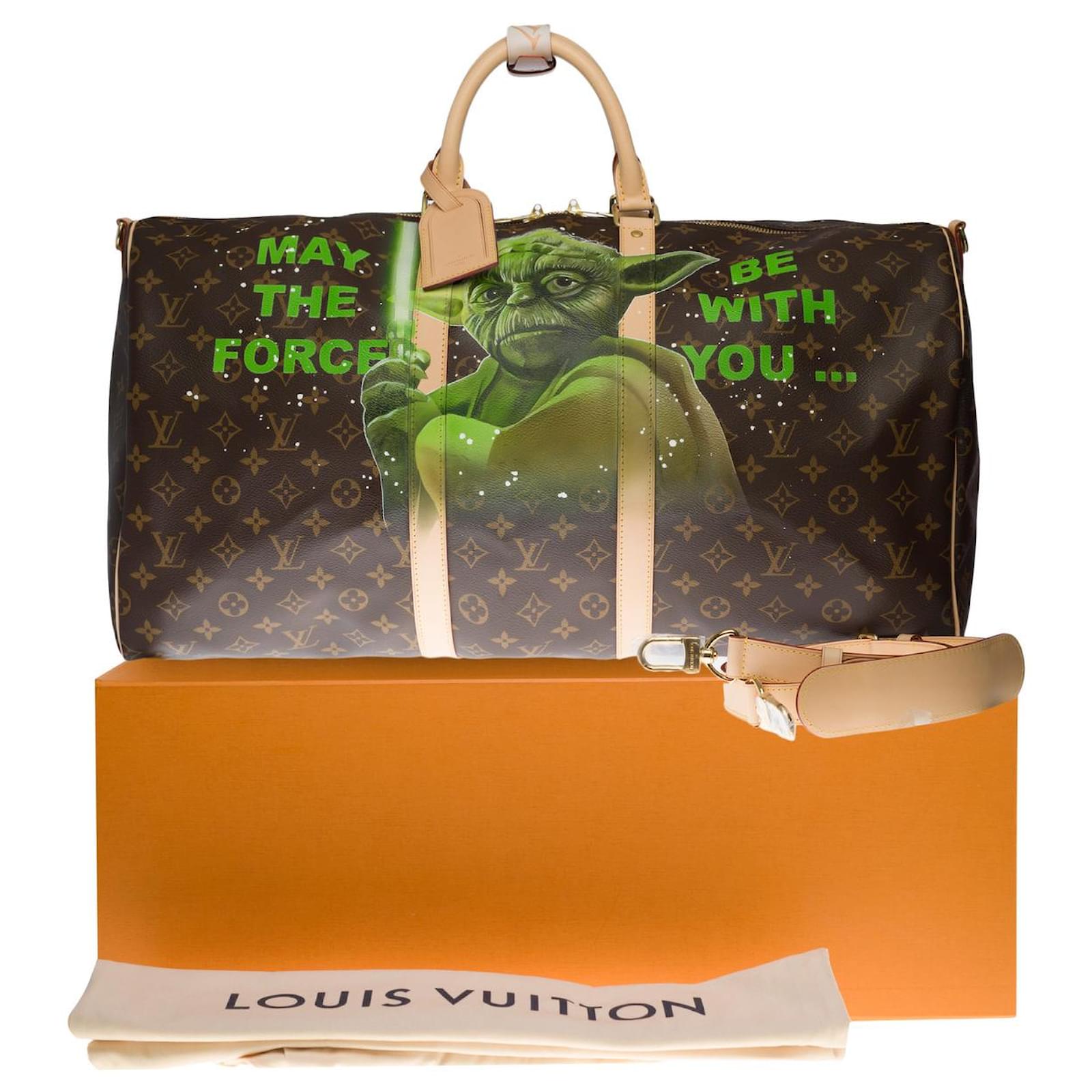 Travel bag Louis Vuitton Keepall 55 customized Be or not to be