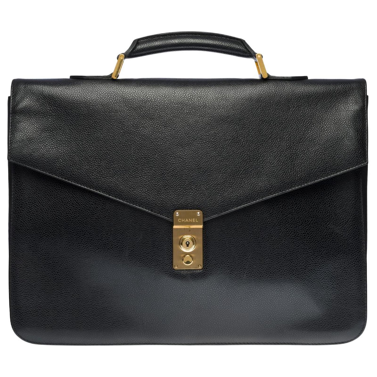 CHANEL BRIEFCASE IN BLACK GRAINED LEATHER100142 ref.855373 - Joli Closet