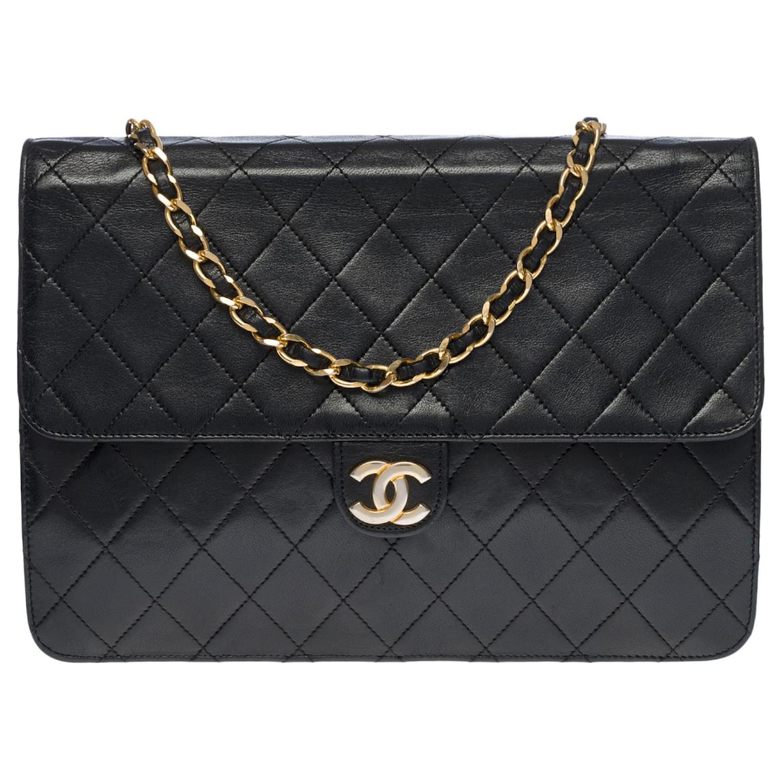 Timeless CHANEL CROSSBODY BAG CLASSIC FLAP BAG IN BLACK QUILTED LEATHER ...