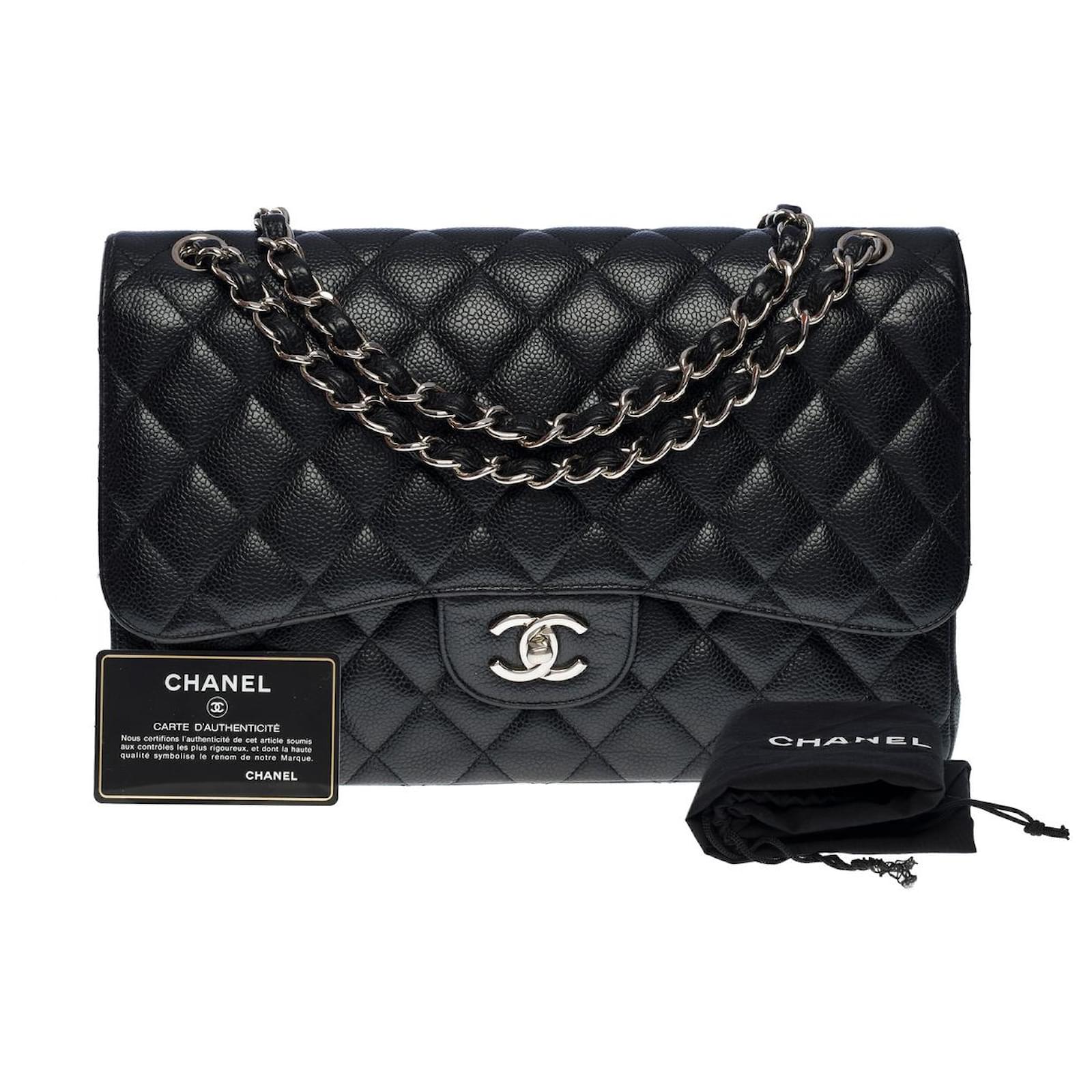 Chanel TIMELESS JUMBO CROSSBODY BAG IN BLACK LEATHER ref.855469 Joli