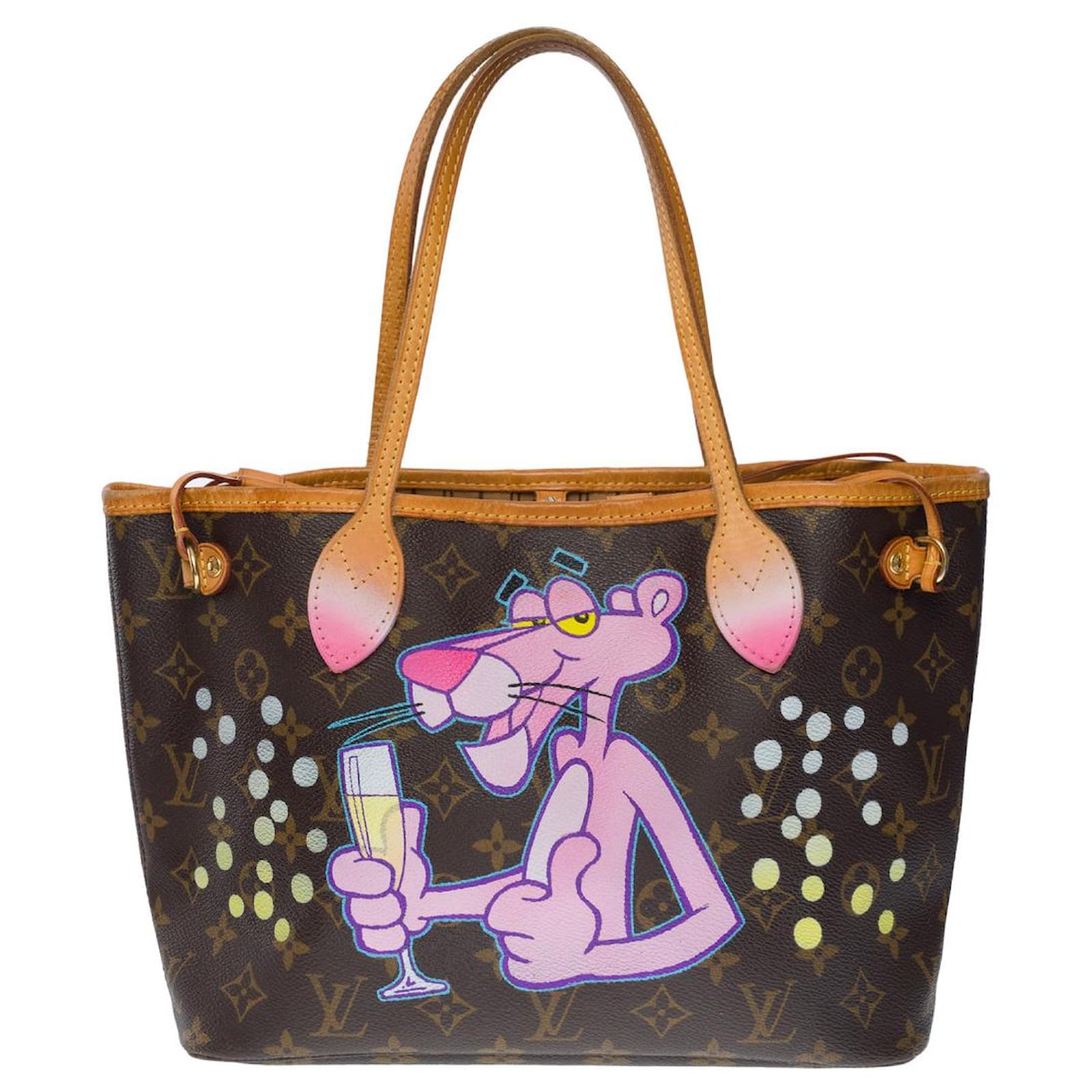 Louis Vuitton NEVERFULL PM CUSTOMIZED PINK PANTHER LOVES