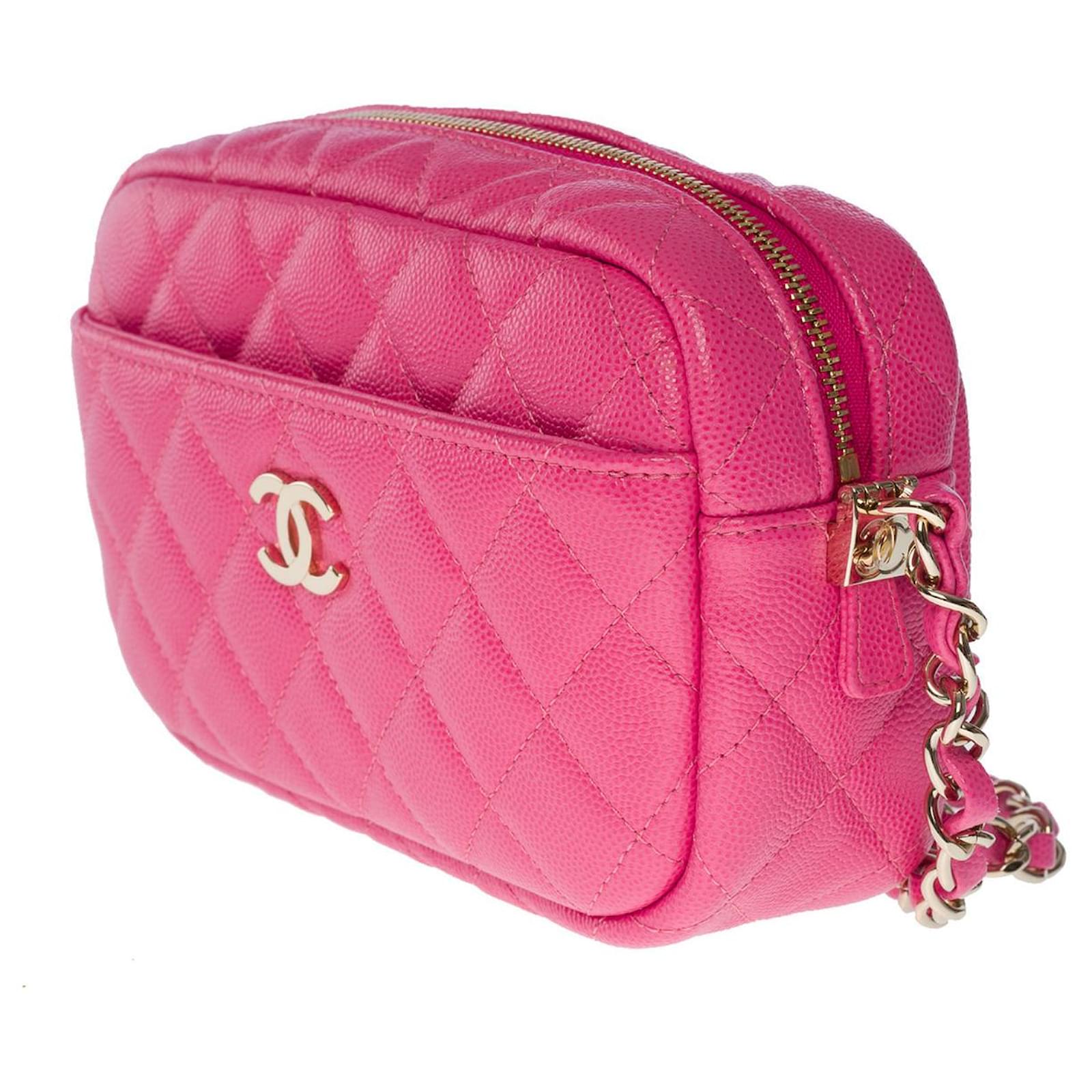 Chanel mini camera shoulder bag in pink leather100926 ref.855478 Joli