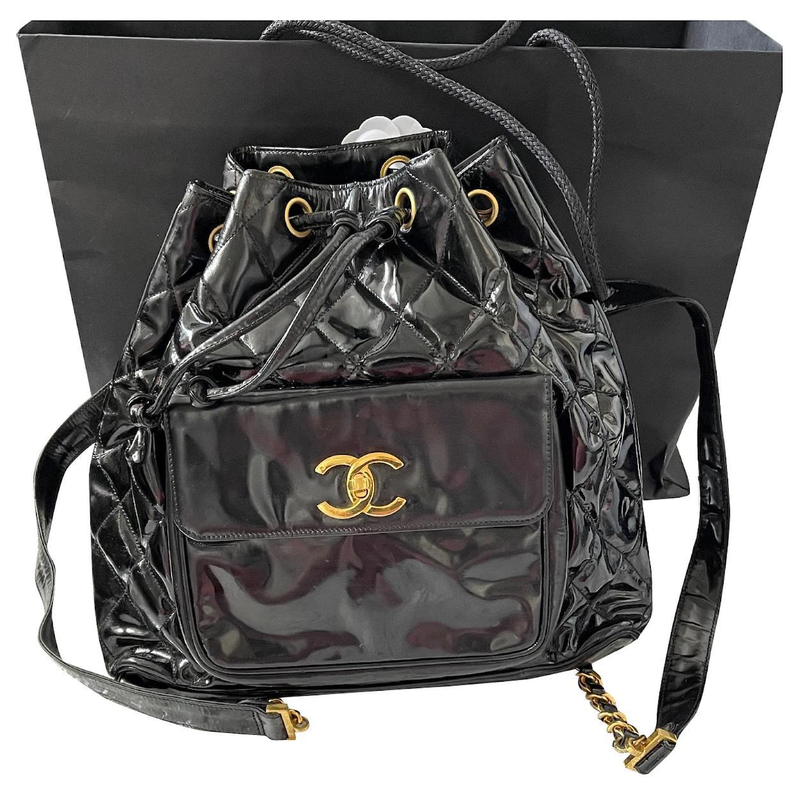Chanel Black Backpack Patent leather ref.856715 - Joli Closet