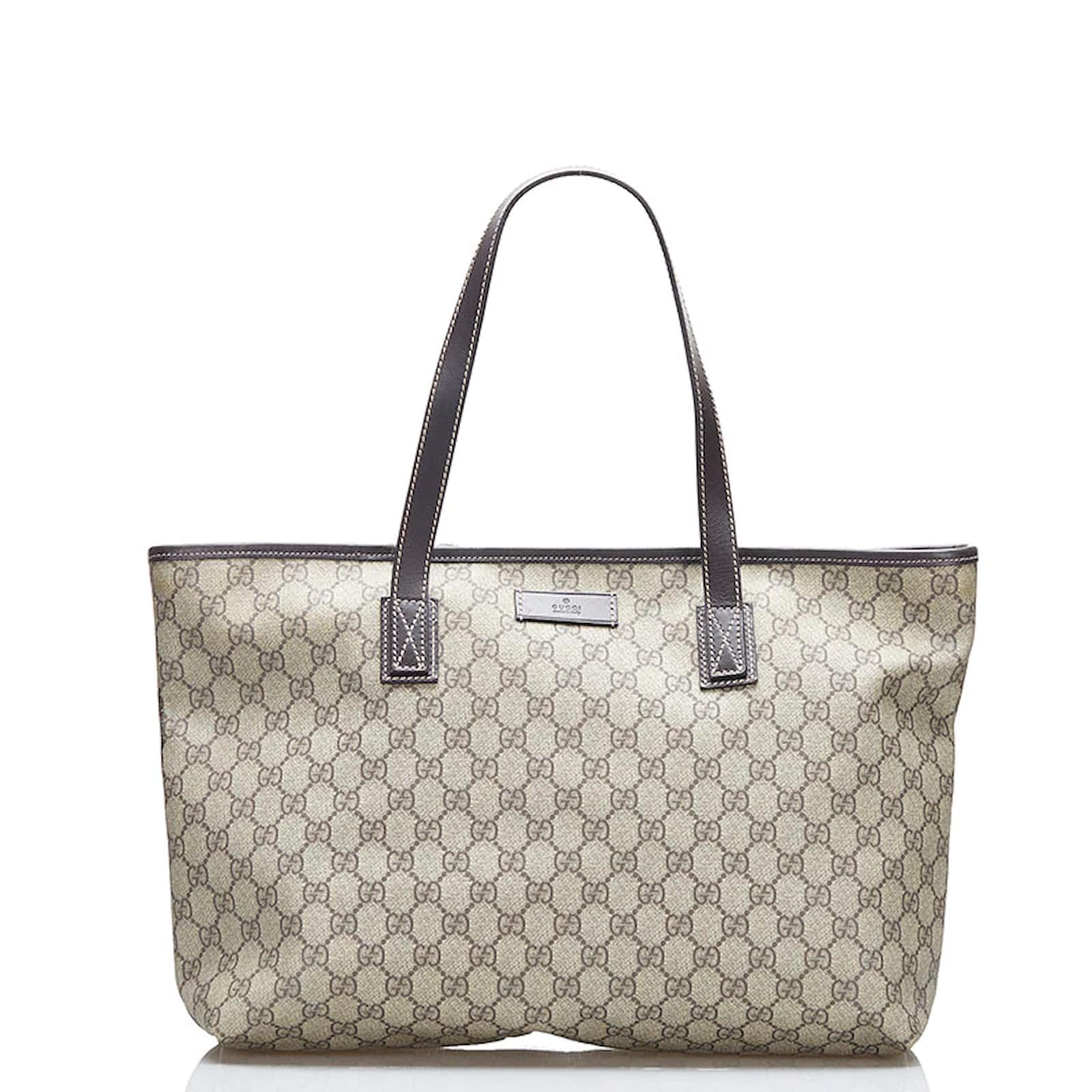 GUCCI GG Supreme Canvas Tote Bag Beige 211137