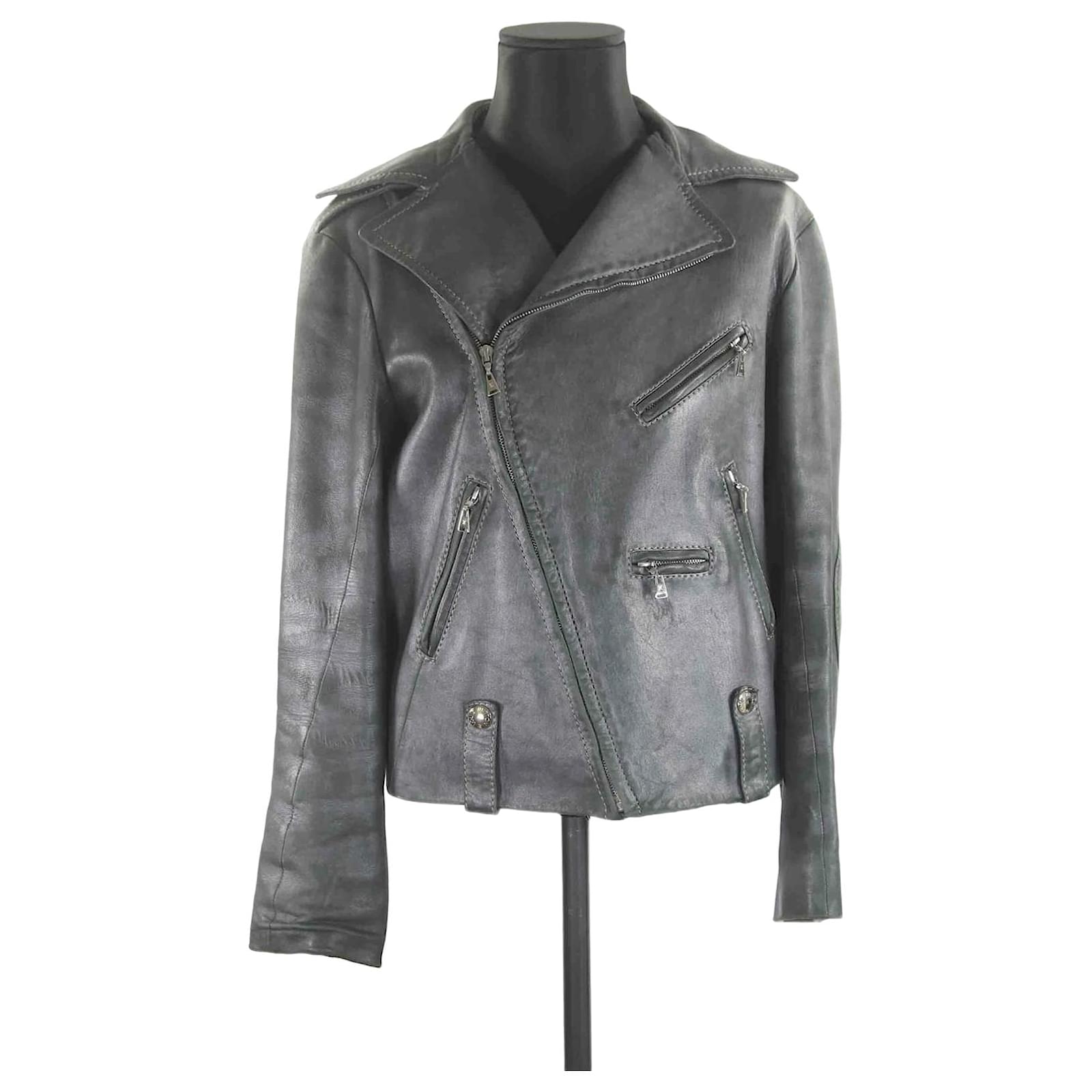 Louis Vuitton jacket 38 Grey Leather ref.857671 - Joli Closet