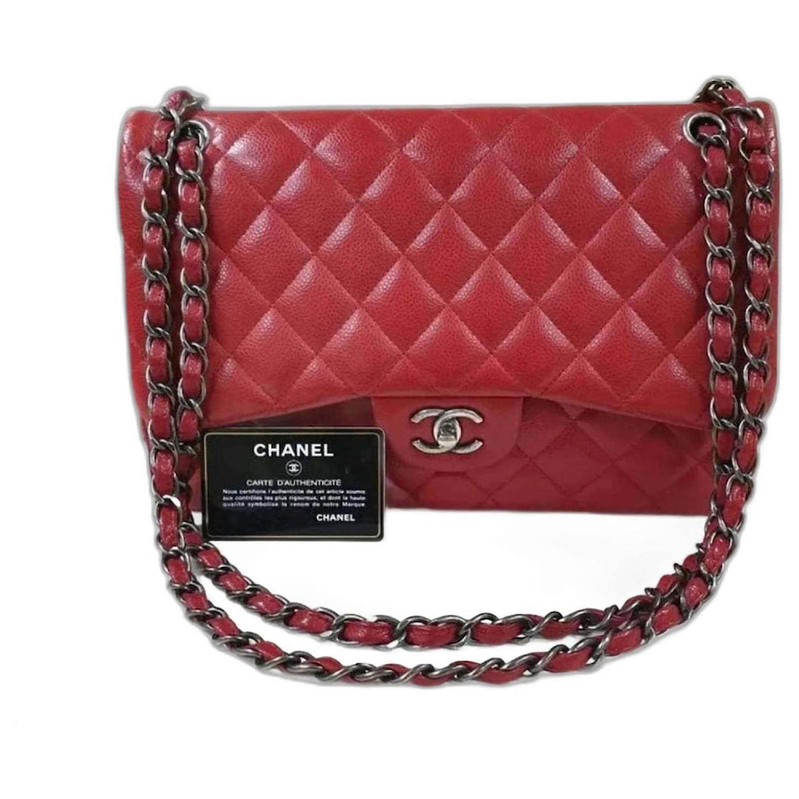 Handbags Chanel Chanel Timeless Red Large Lined Flap Caviar Crossbody Shoulder Bag