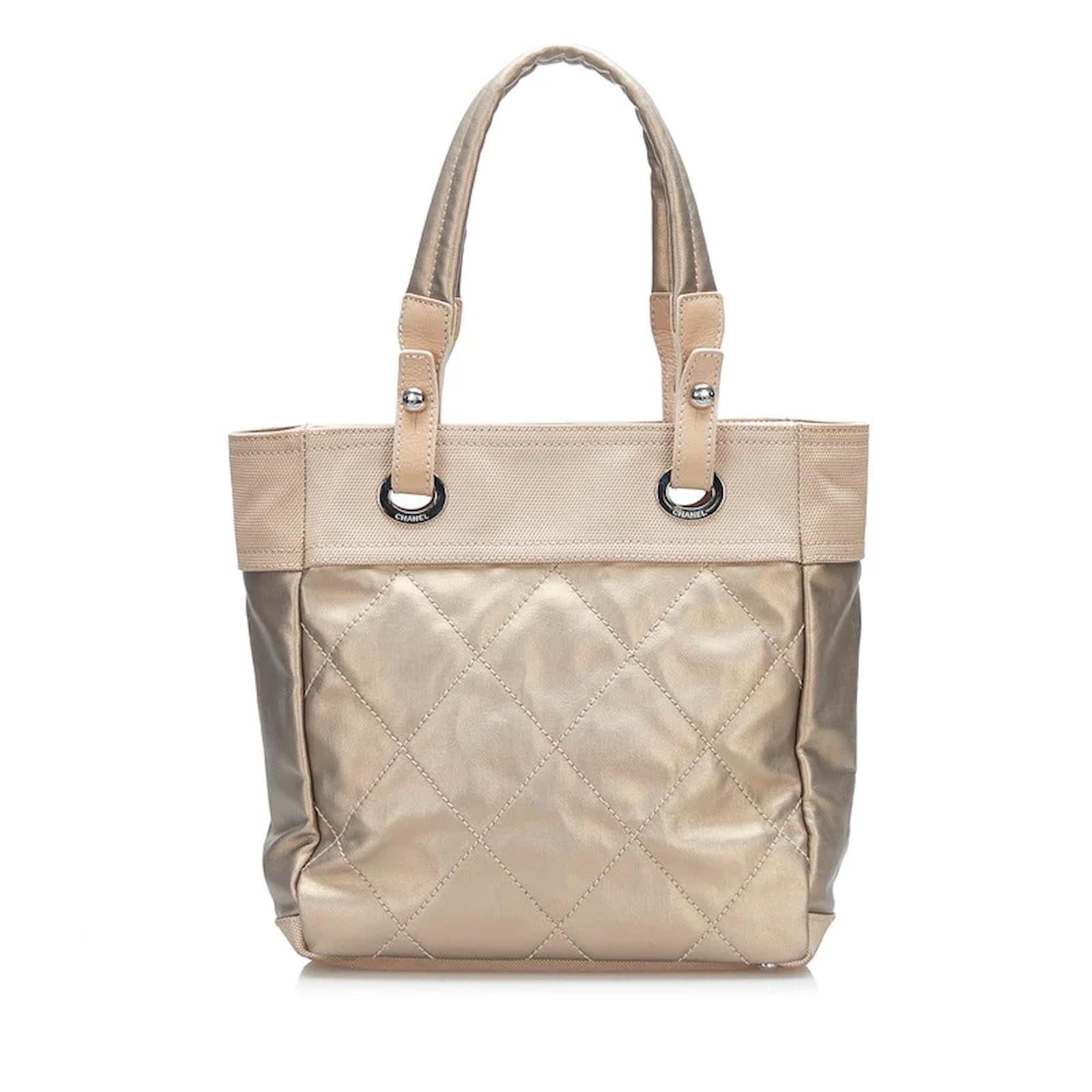 Chanel Paris Biarritz Tote Bag Golden Leather Pony-style calfskin  ref.857933 - Joli Closet