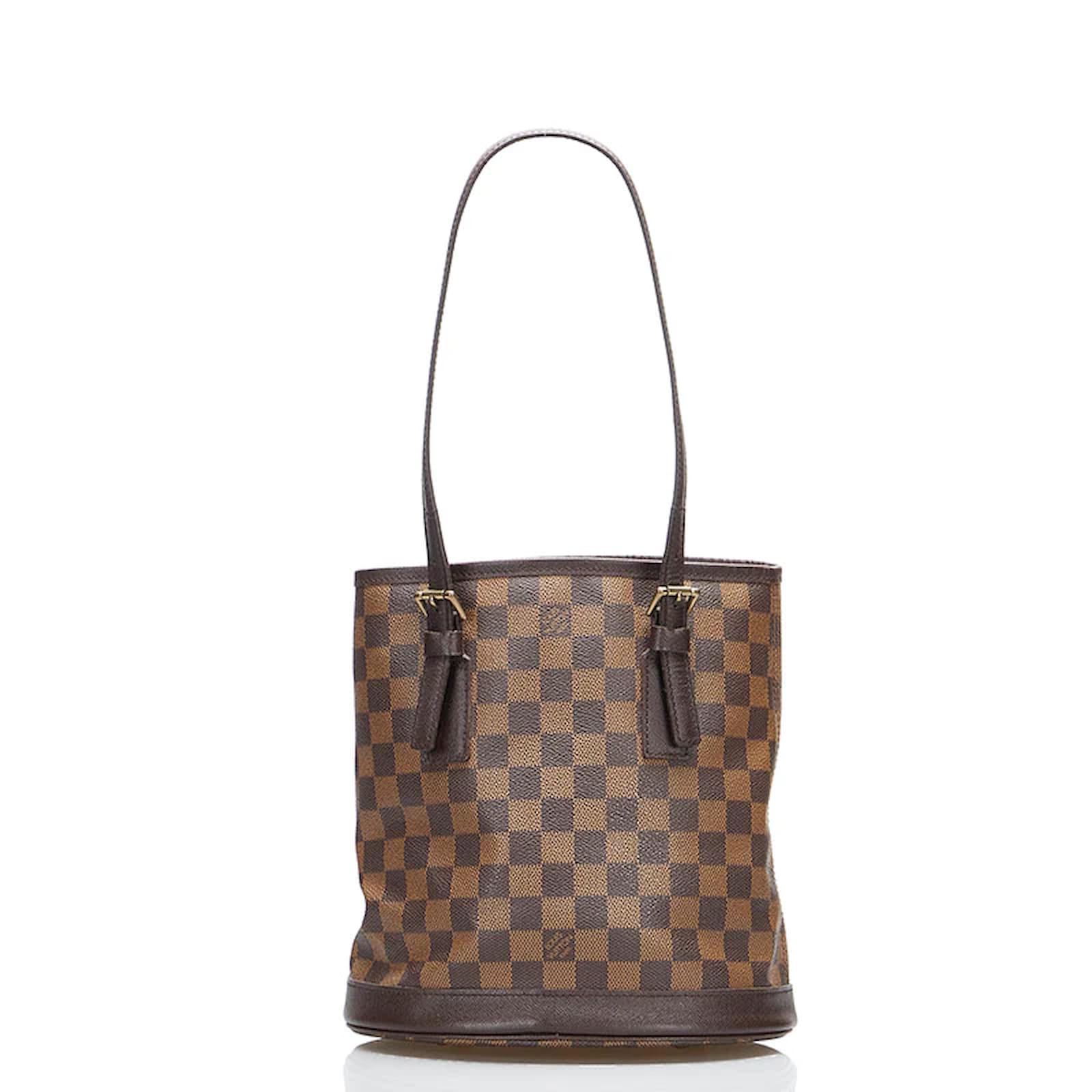 Louis Vuitton Damier Ebene Marais Bucket Bag N42240 Brown Cloth ref.857957  - Joli Closet