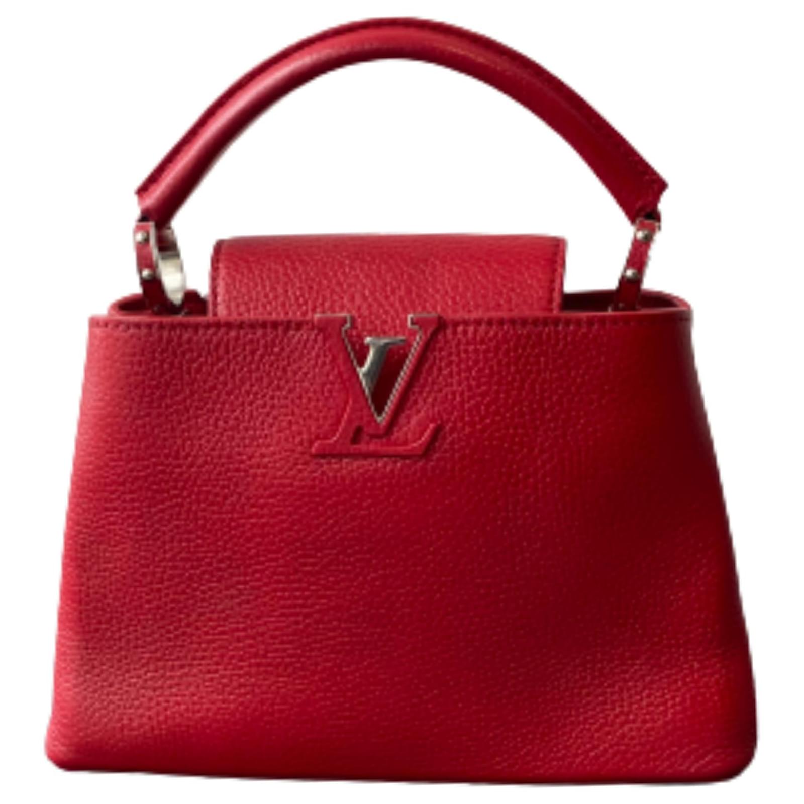 Capucines Louis Vuitton Handbags Red Leather ref.42960 - Joli Closet