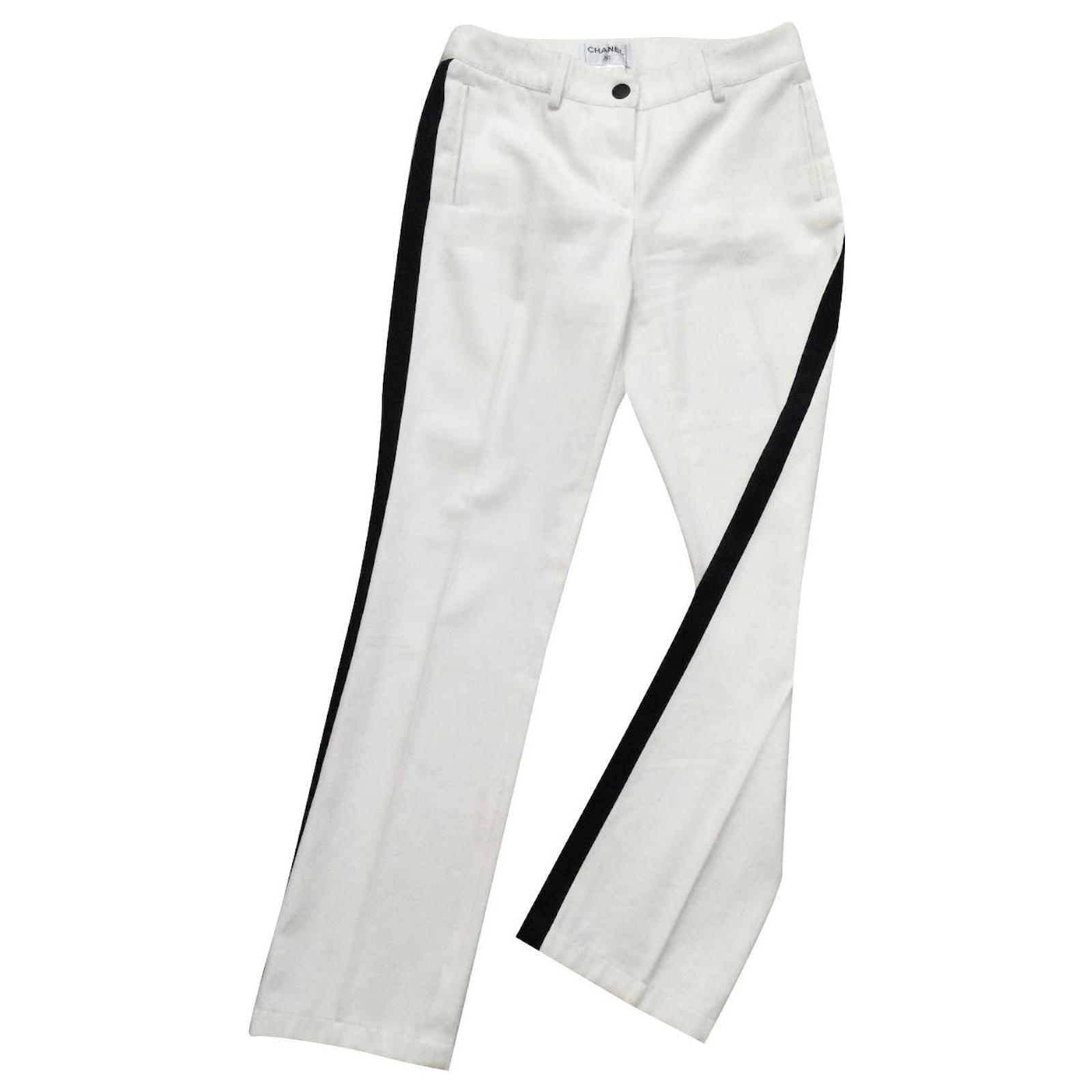 Chanel Pants, leggings White Cotton ref.858539 - Joli Closet