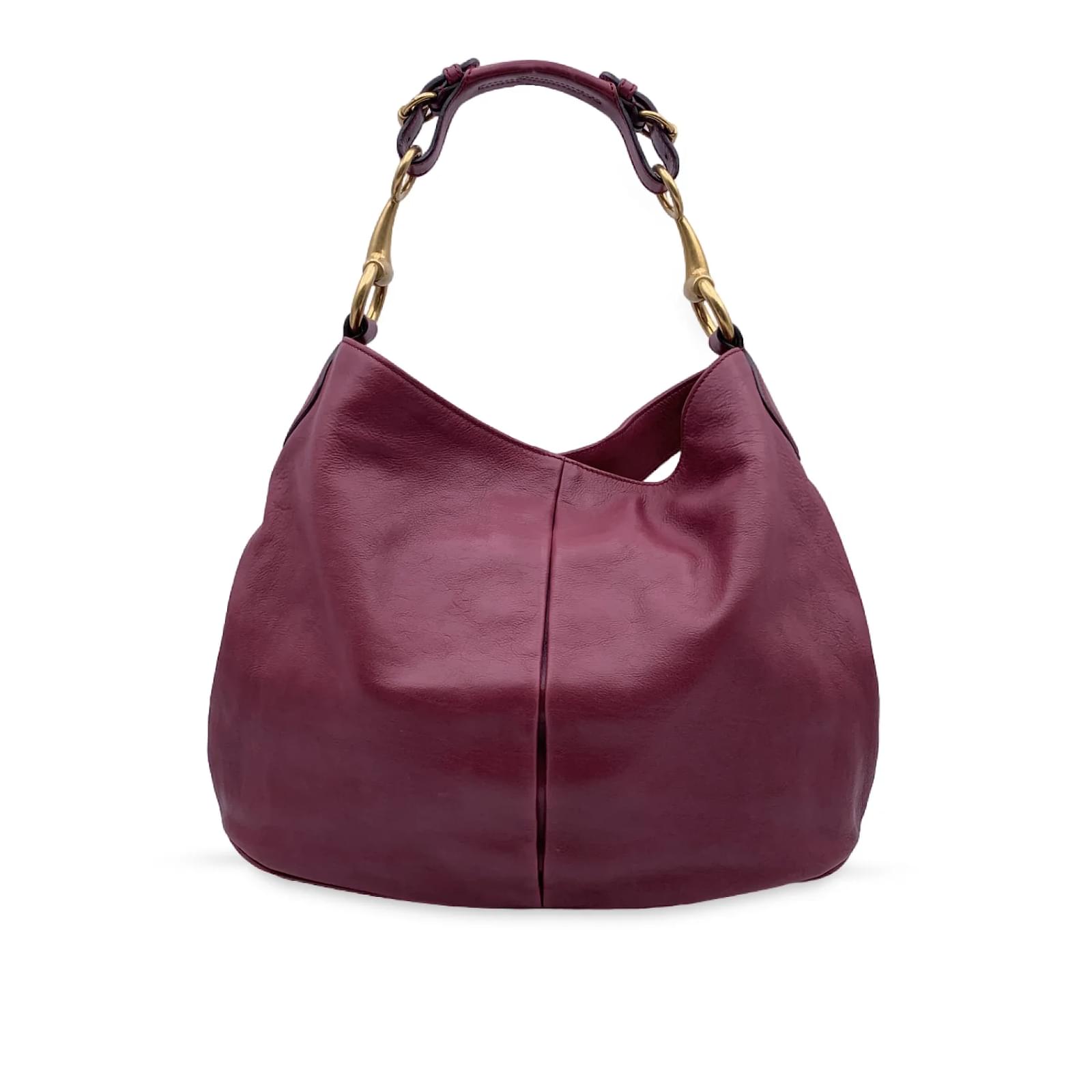 Gucci Purple Leather Soft Icon Horsebit Hobo Shoulder Bag Tote ref ...