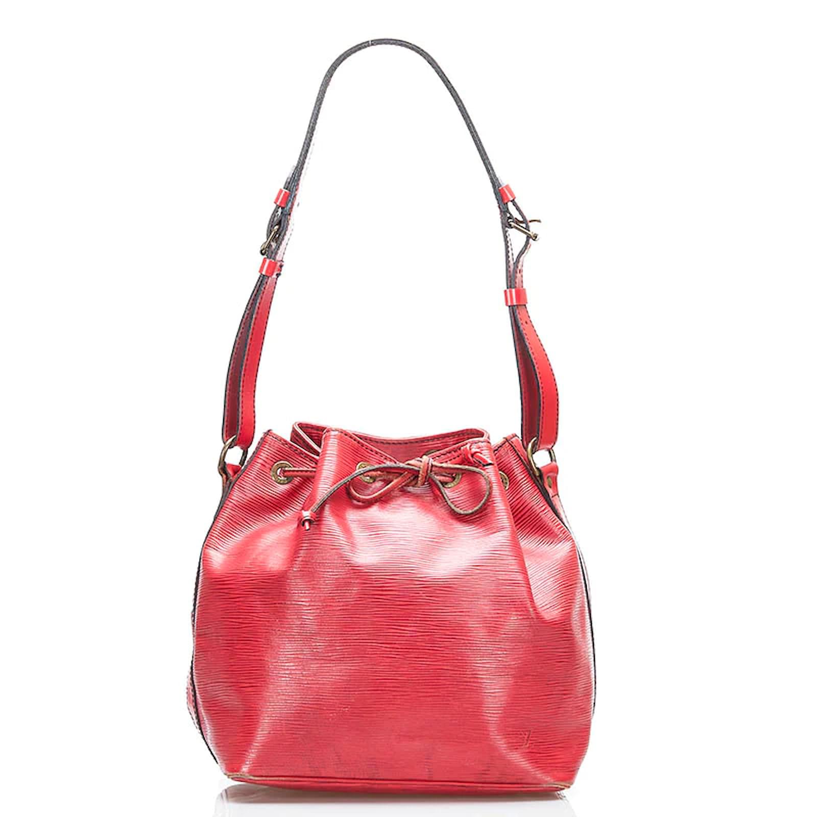 Red Louis Vuitton Epi Petit Noe Bag