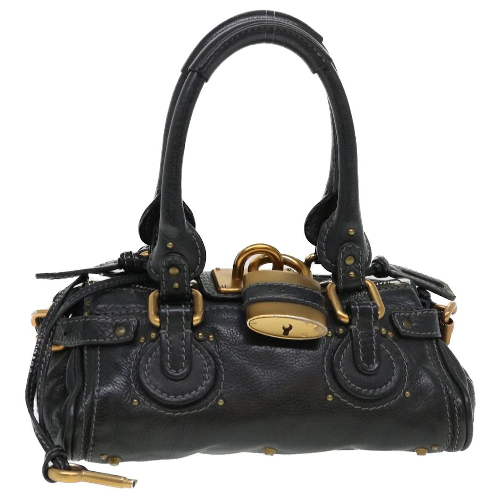 771794/Chloe クロエ パディントン 02・06・51・5191 Chloé Chloe Paddington Hand Bag Leather Black 03-06-51-5191 Auth