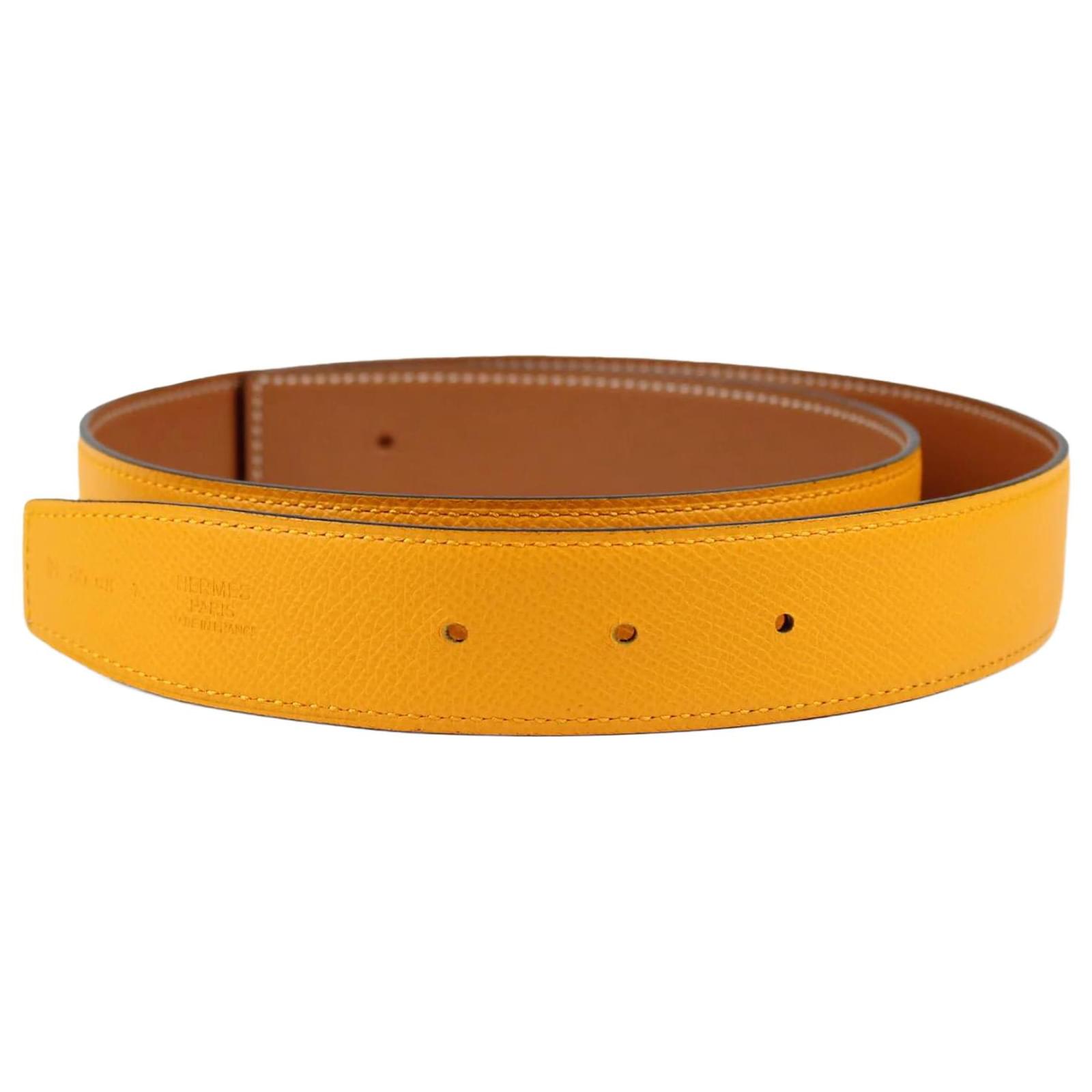 Hermès HERMES Belts T.cm 95 Leather Yellow ref.859443 - Joli Closet