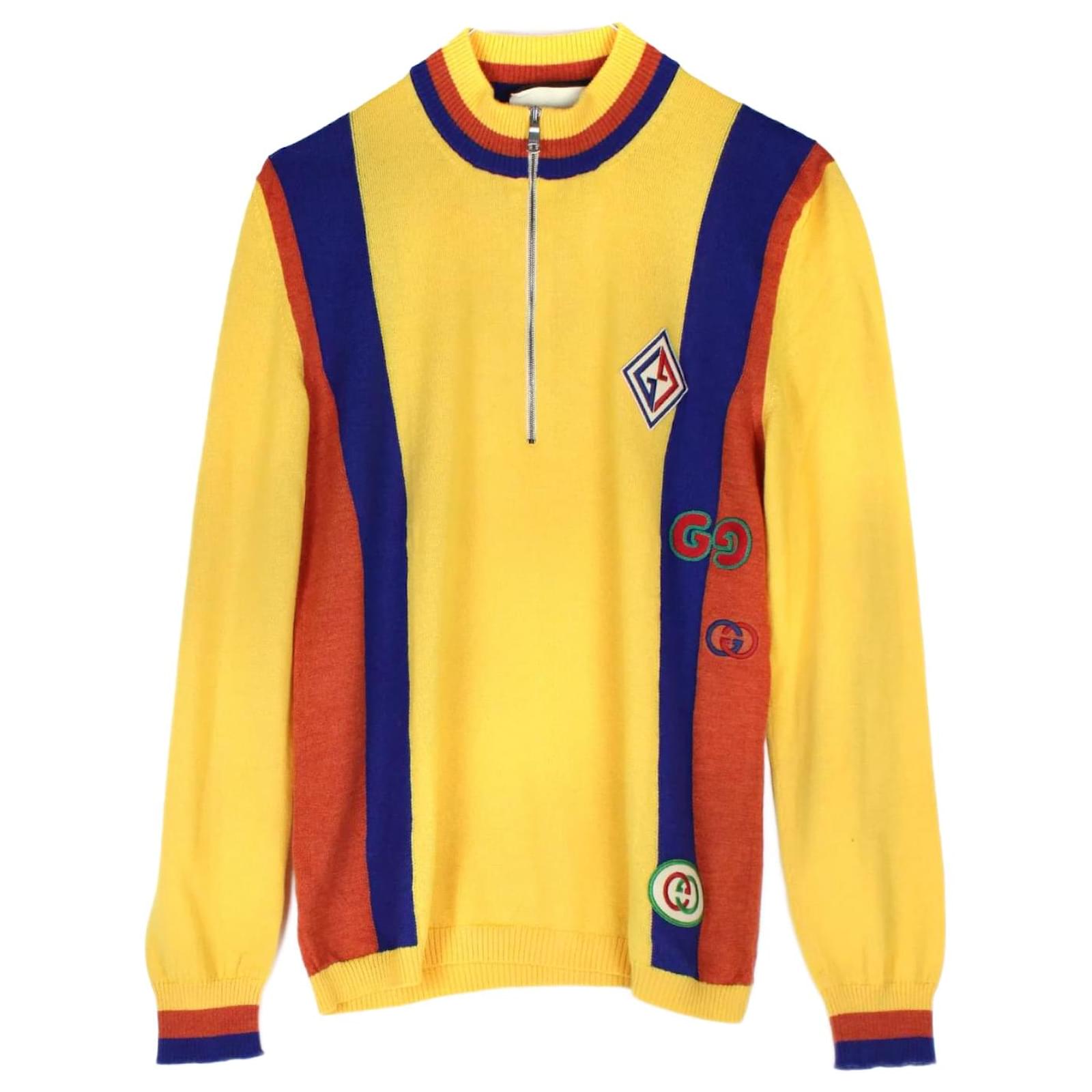 Gucci: Yellow GG Intarsia Sweater