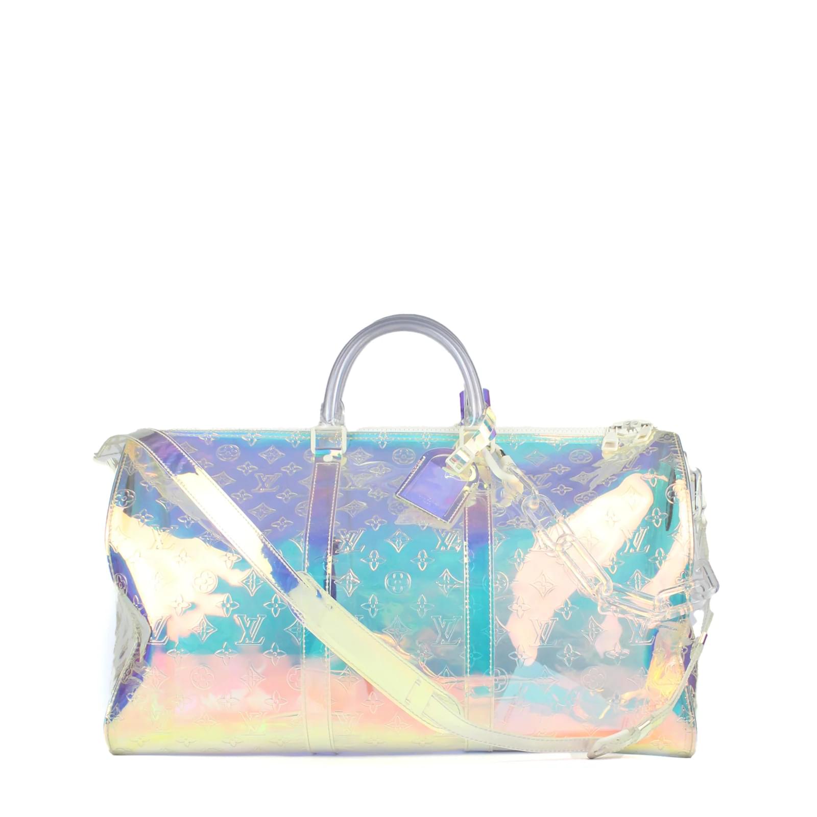 Keepall prism weekend bag Louis Vuitton Silver in Plastic - 6894173