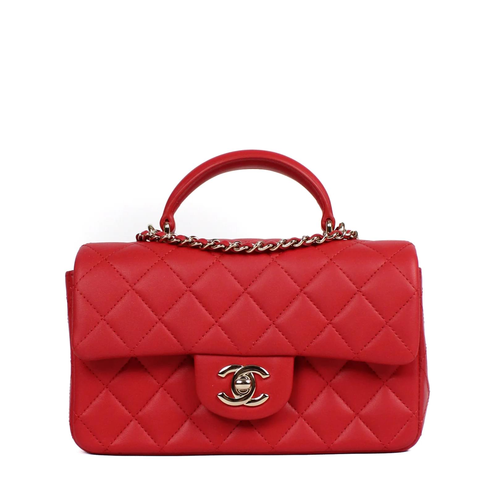 Timeless CHANEL Handbags T. Leather Red ref.859614 - Joli Closet
