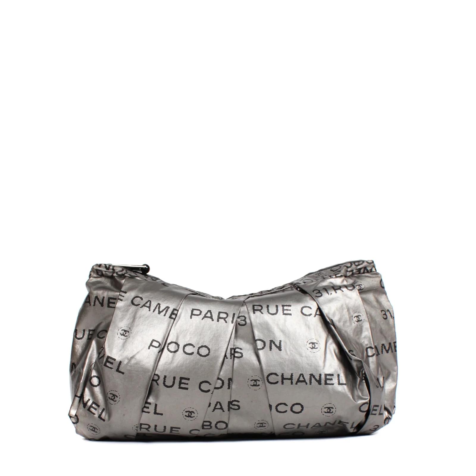 Cambon CHANEL Clutch bags T. cloth Silvery ref.859616 - Joli Closet