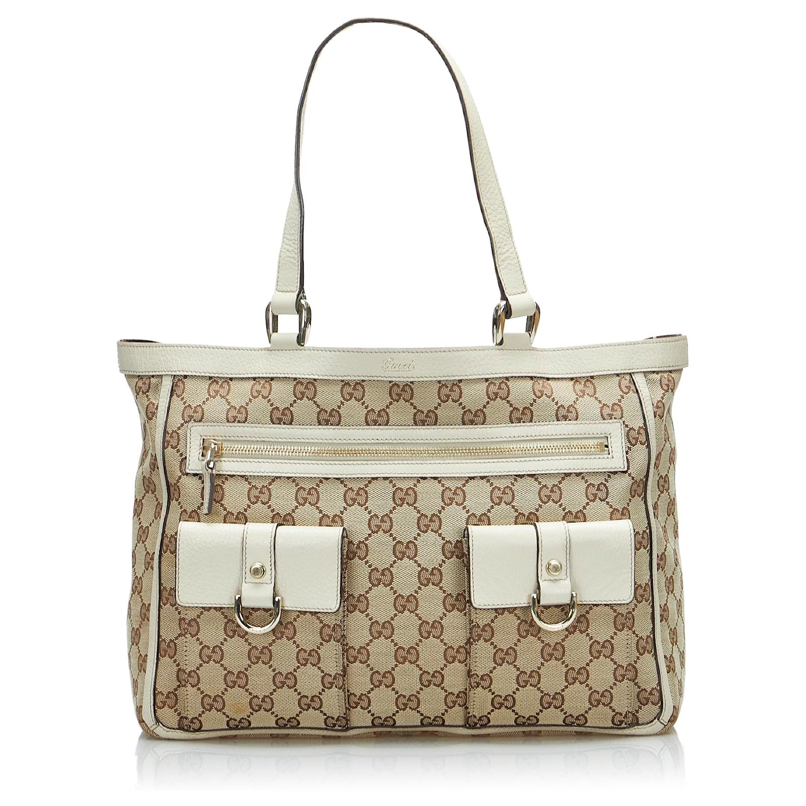 Gucci Abbey Crystal Monogram D-ring Tote 16g69 Brown Coated Canvas Shoulder  Bag | Gucci | Buy at TrueFacet