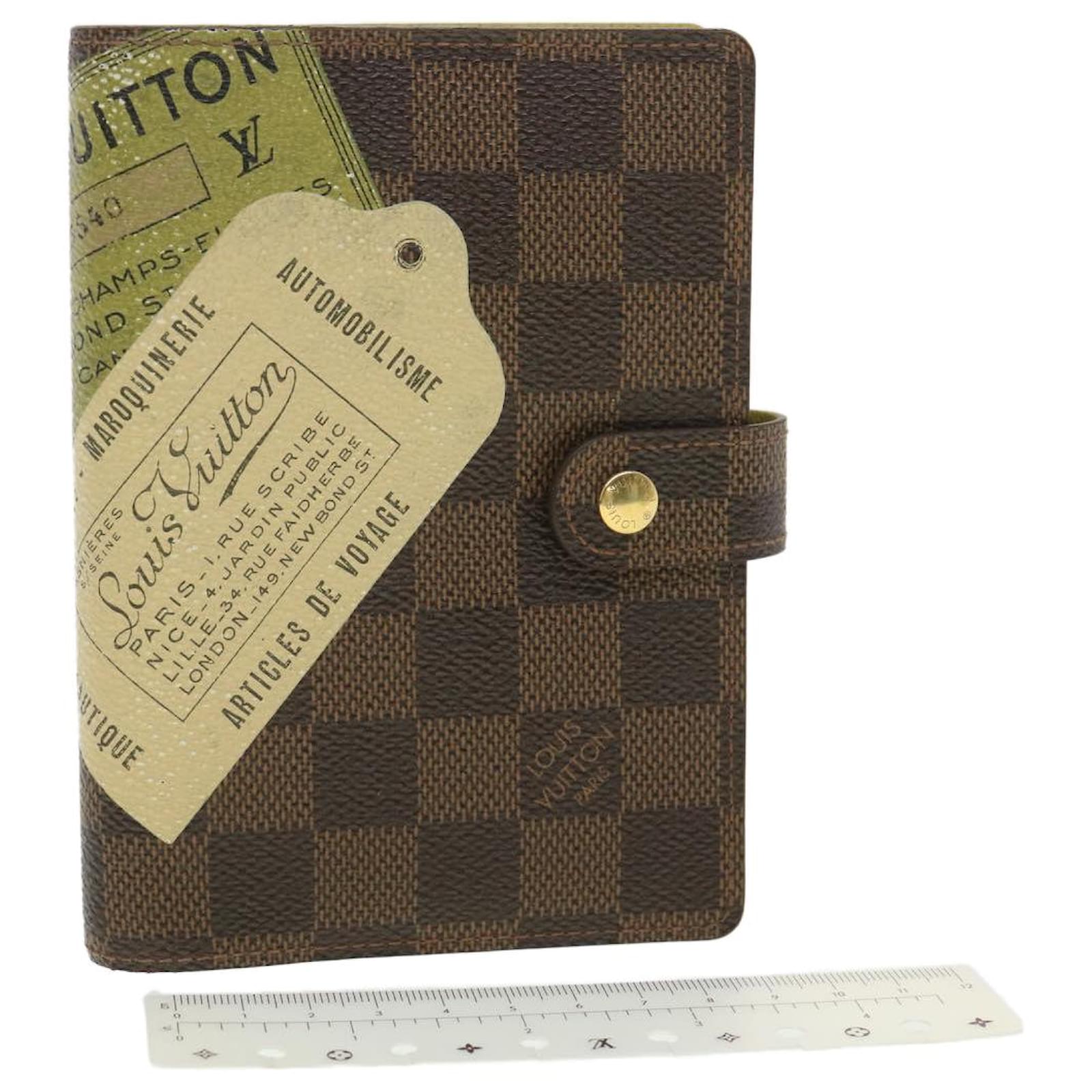 LOUIS VUITTON Agenda PM Damier Ebene Planner Cover Brown