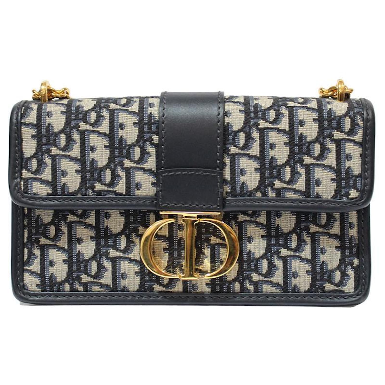 Christian Dior Montaigne Oblique Jacquard Pouch Navy Blue