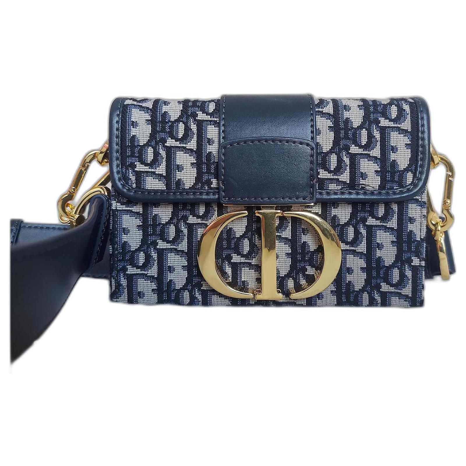 Dior - 30 Montaigne Box Bag Blue Dior Oblique Jacquard - Women