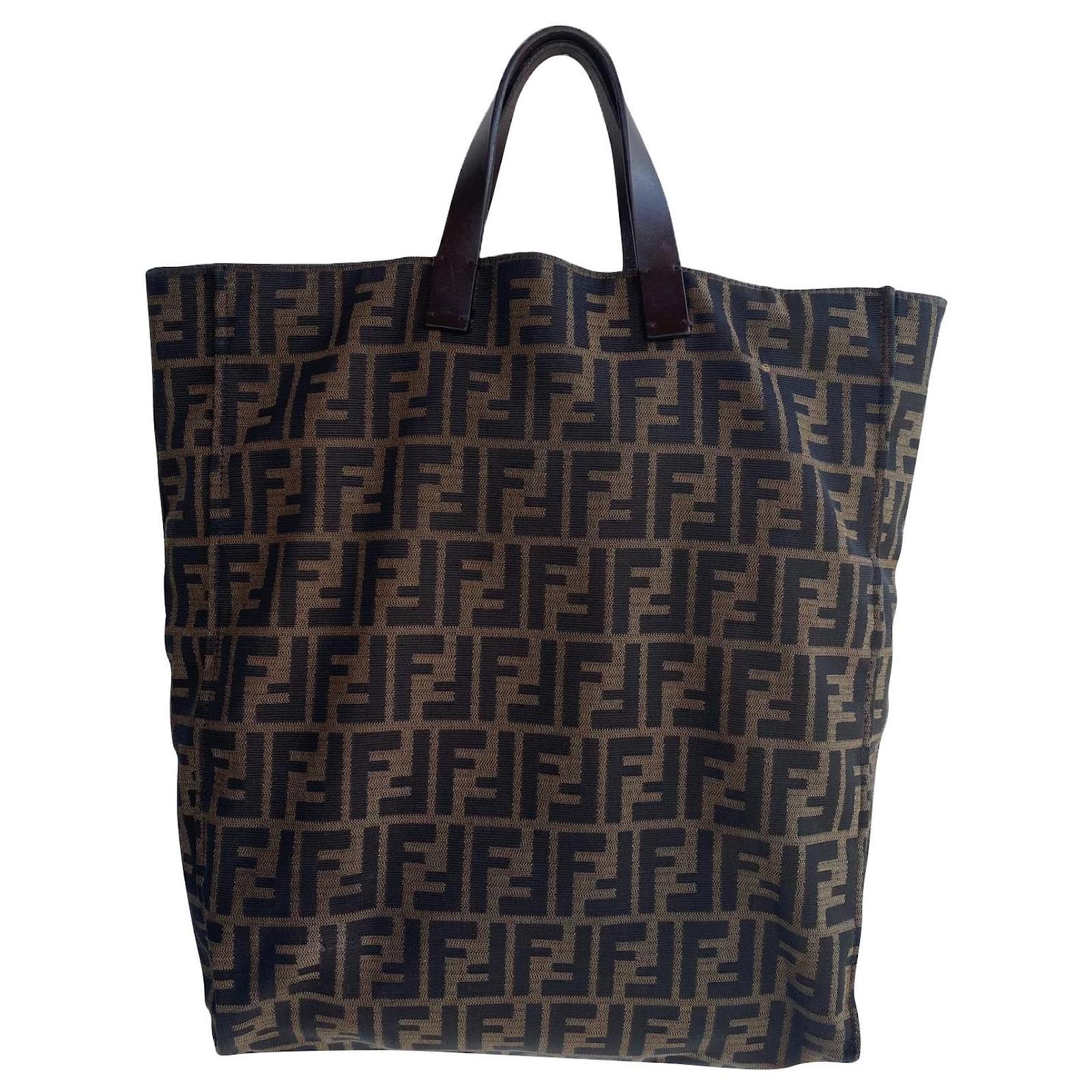 Shopper aus Segeltuch von Fendi Braun Leinwand Joli