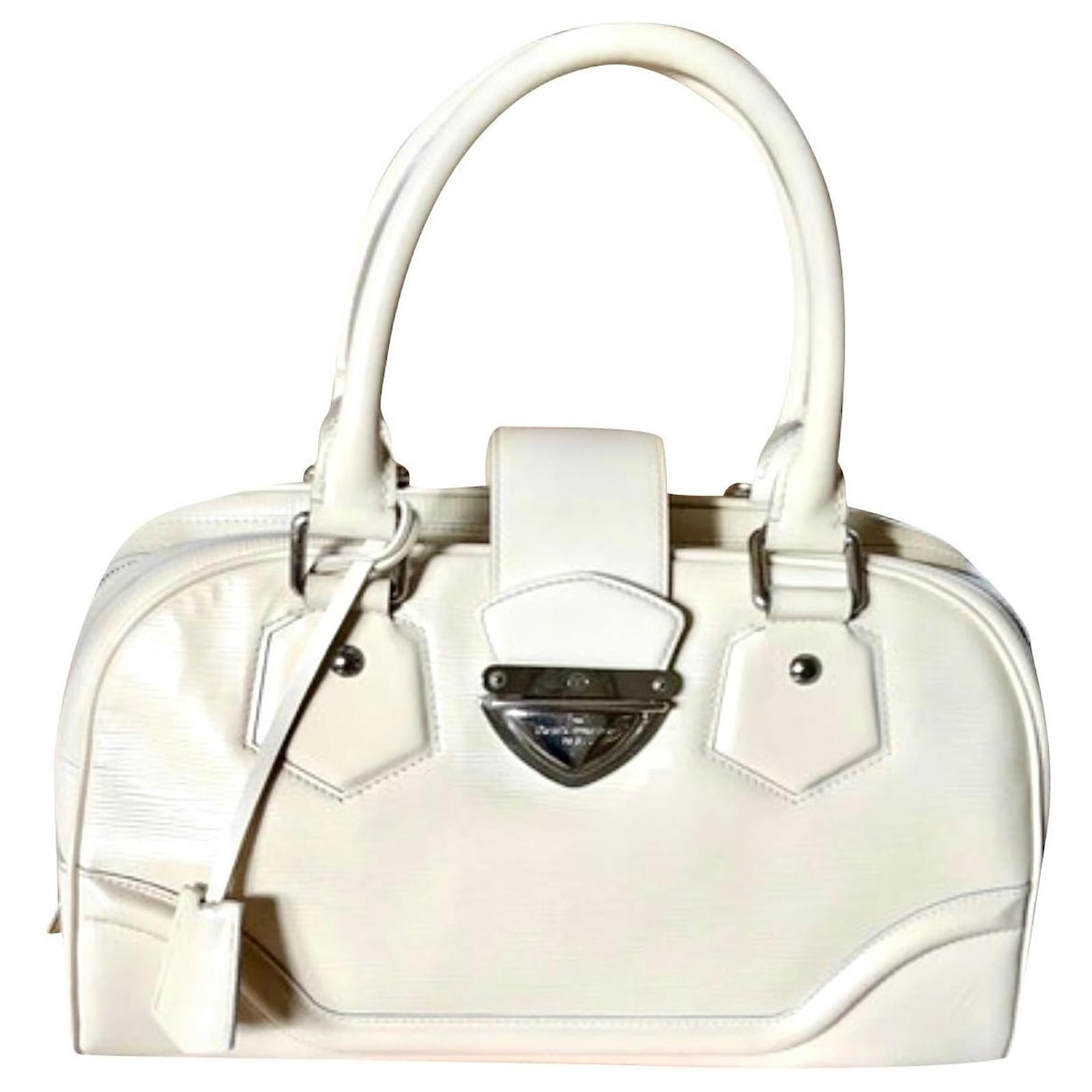 Louis Vuitton Epi Montaigne PM Handbag M5932J White Leather Ladies