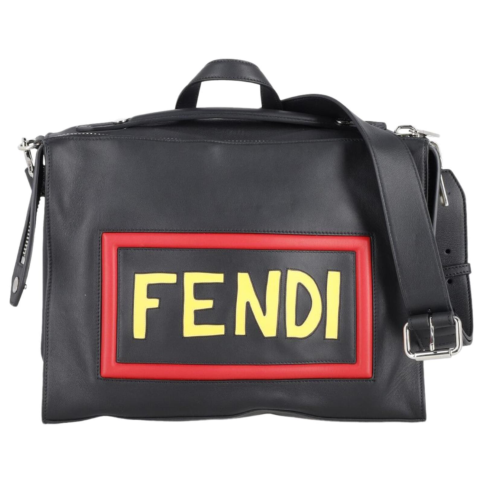 Fendi Black Leather Lui Briefcase Fendi