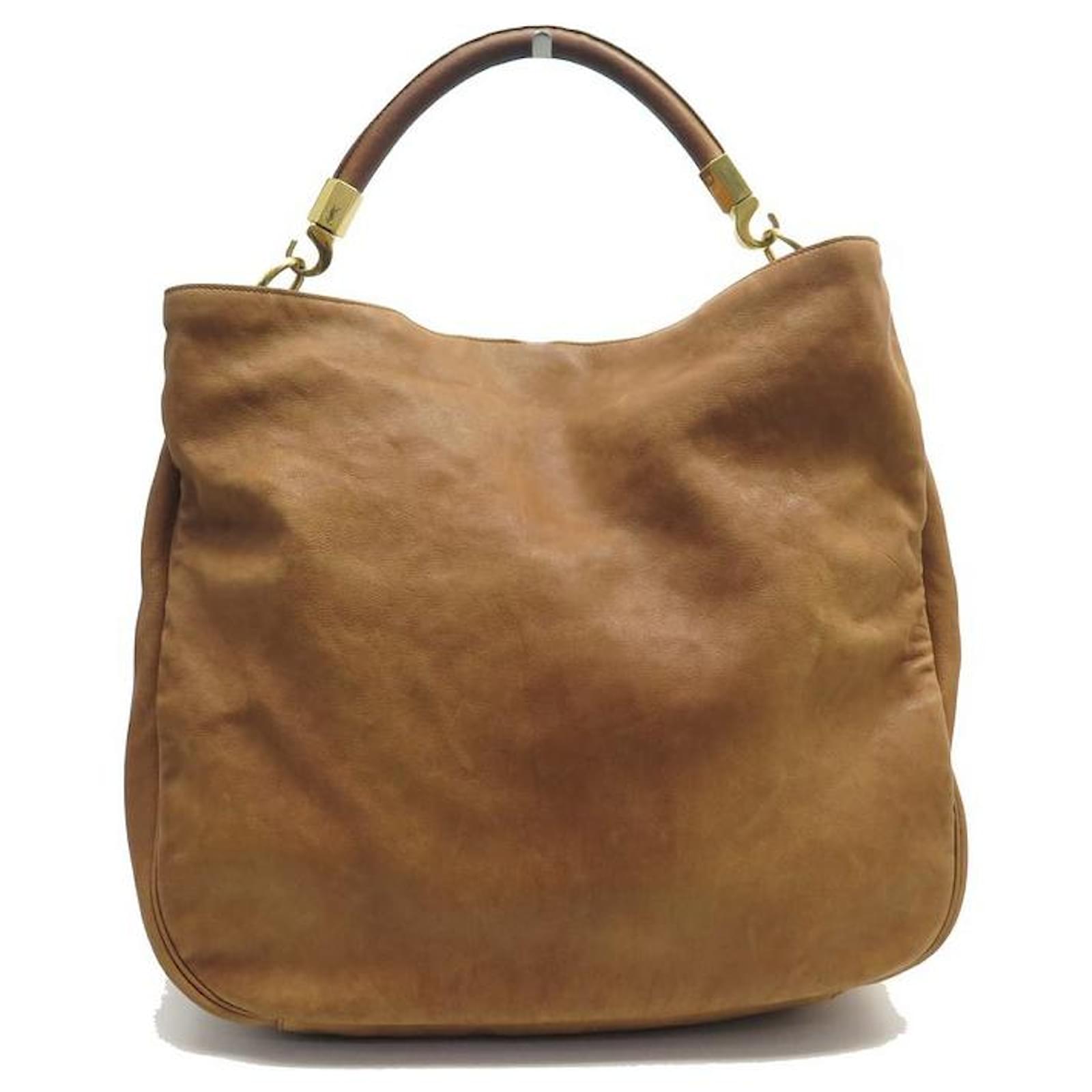 SAC A MAIN YVES SAINT LAURENT ROADY 228840 EN CUIR CAMEL CABAS