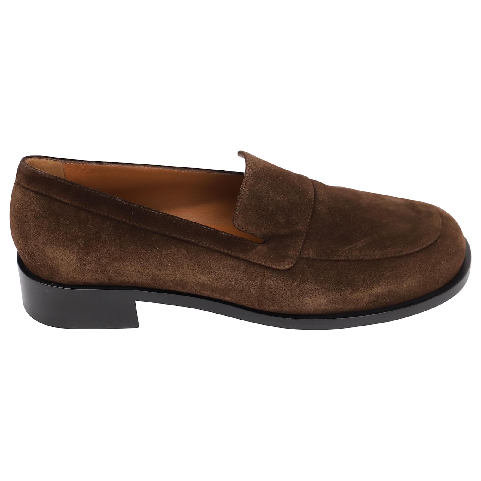 The Row Garcon Loafer in Brown Calfskin Suede