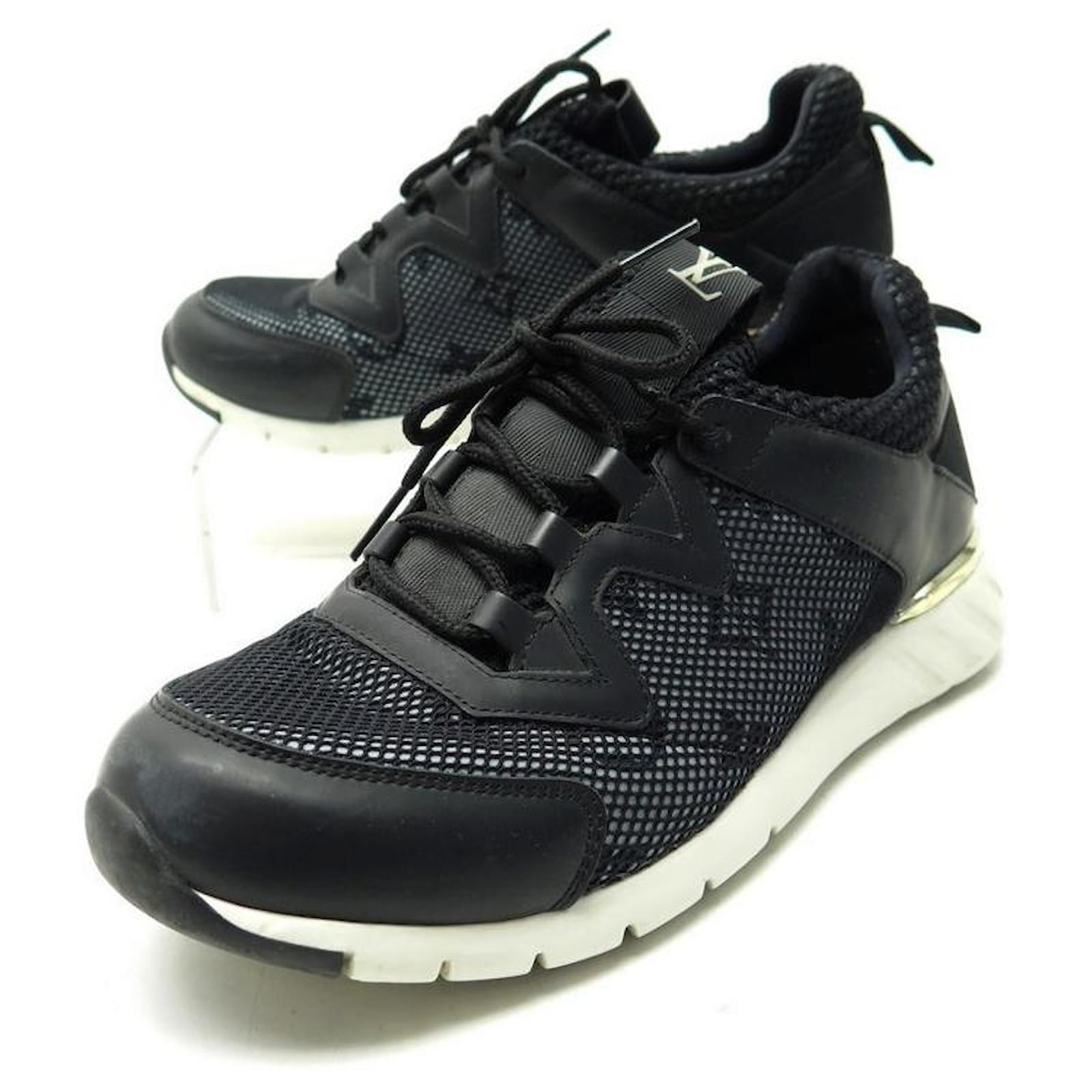 Louis Vuitton Black Monogram Mesh and Leather Aftergame Sneakers Size 37  Louis Vuitton